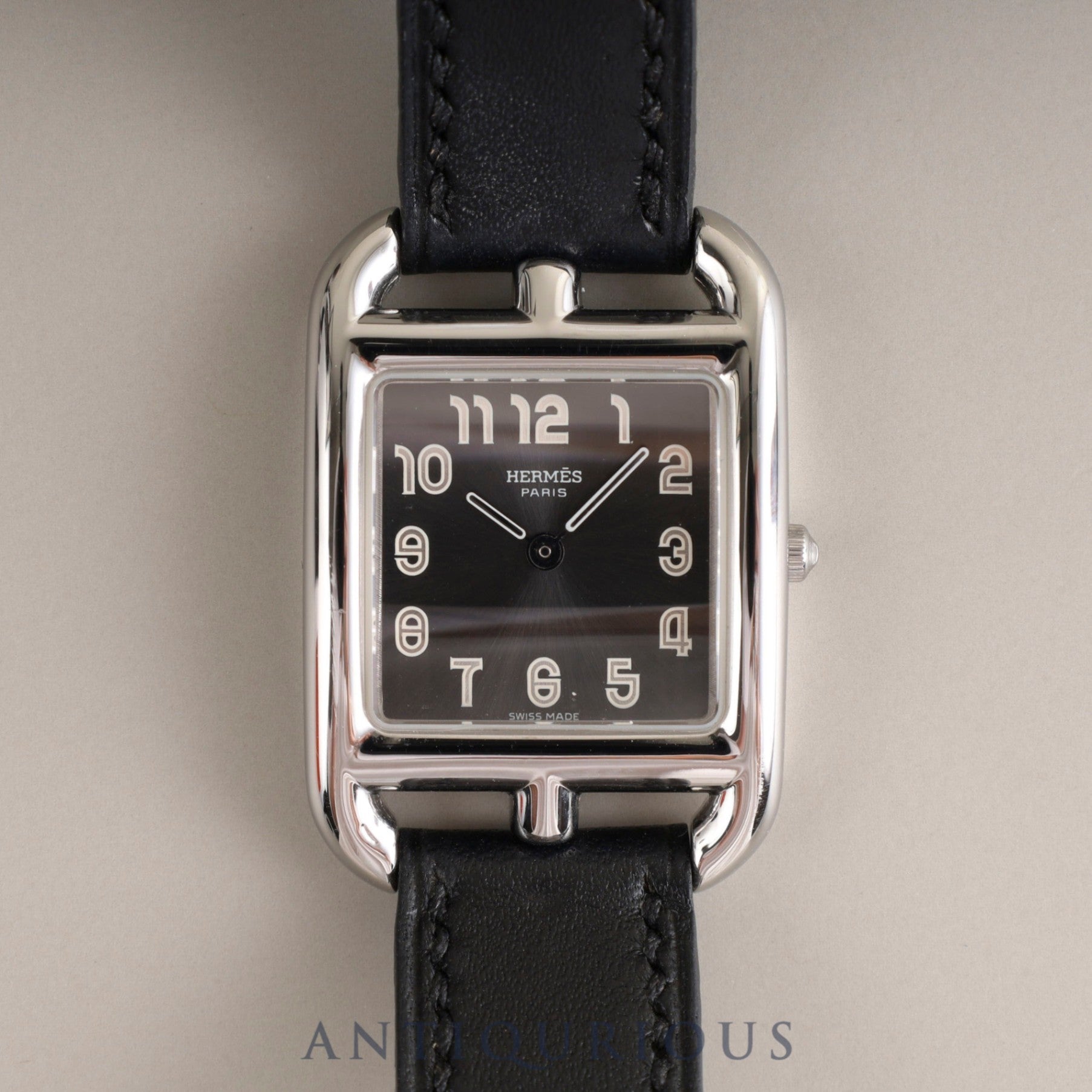 エルメス ケープコッド CC1.210 クォーツ Cal.976.001 SS 純正革ベルト(□J刻:2006年、使用感あり)純正尾錠(SS) グレーアラビア文字盤 箱 冊子 保証書(無記載)オーバーホール済み