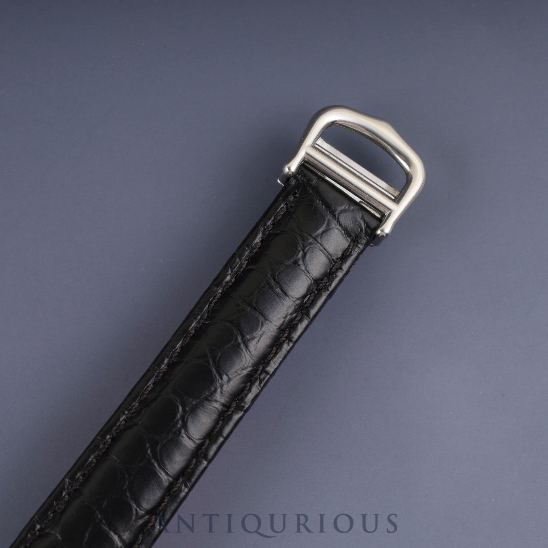 Cartier Must Vendôme VLC LM W1007065/1860 Quartz Caliber 90.06 SV925 Leather Strap with Genuine D-Buckle (Stainless Steel) Opalescent Dial Overhauled