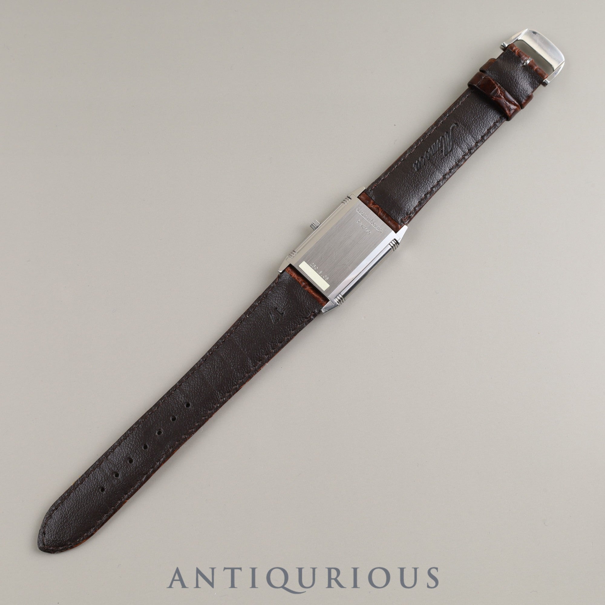 ジャガー・ルクルト レベルソクラシック 250.8.08 クォーツ Cal.608 SS 革 純正尾錠(SS)シルバー文字盤 ※裏彫りあり