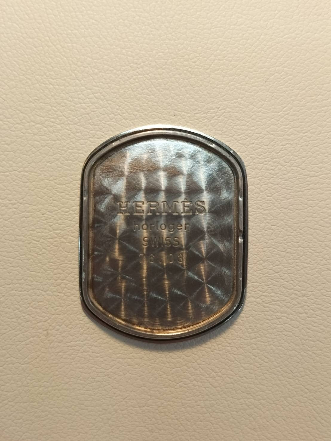 Hermes Rally 76.03 Quartz Cal.256.041 SS/GP SS/GP White Dial Box Warranty Booklet Tag Overhauled