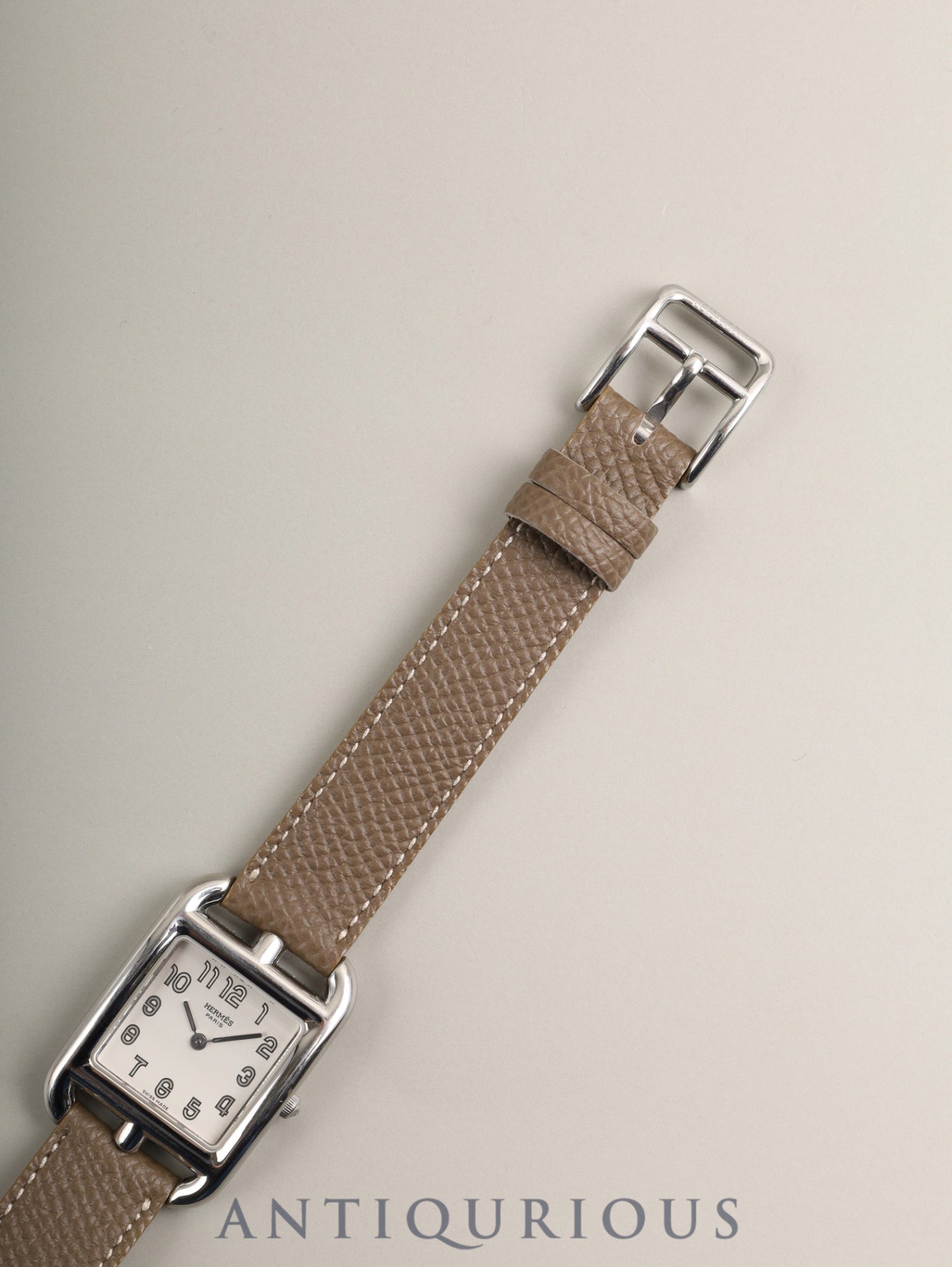 エルメス ケープコッド CC1.210.220 / HJE クォーツ Cal.976.001 SS 革 純正尾錠(SS)シルバーアラビア文字盤 箱 冊子 保証書(2002年 / 個人名記載あり)オーバーホール済み