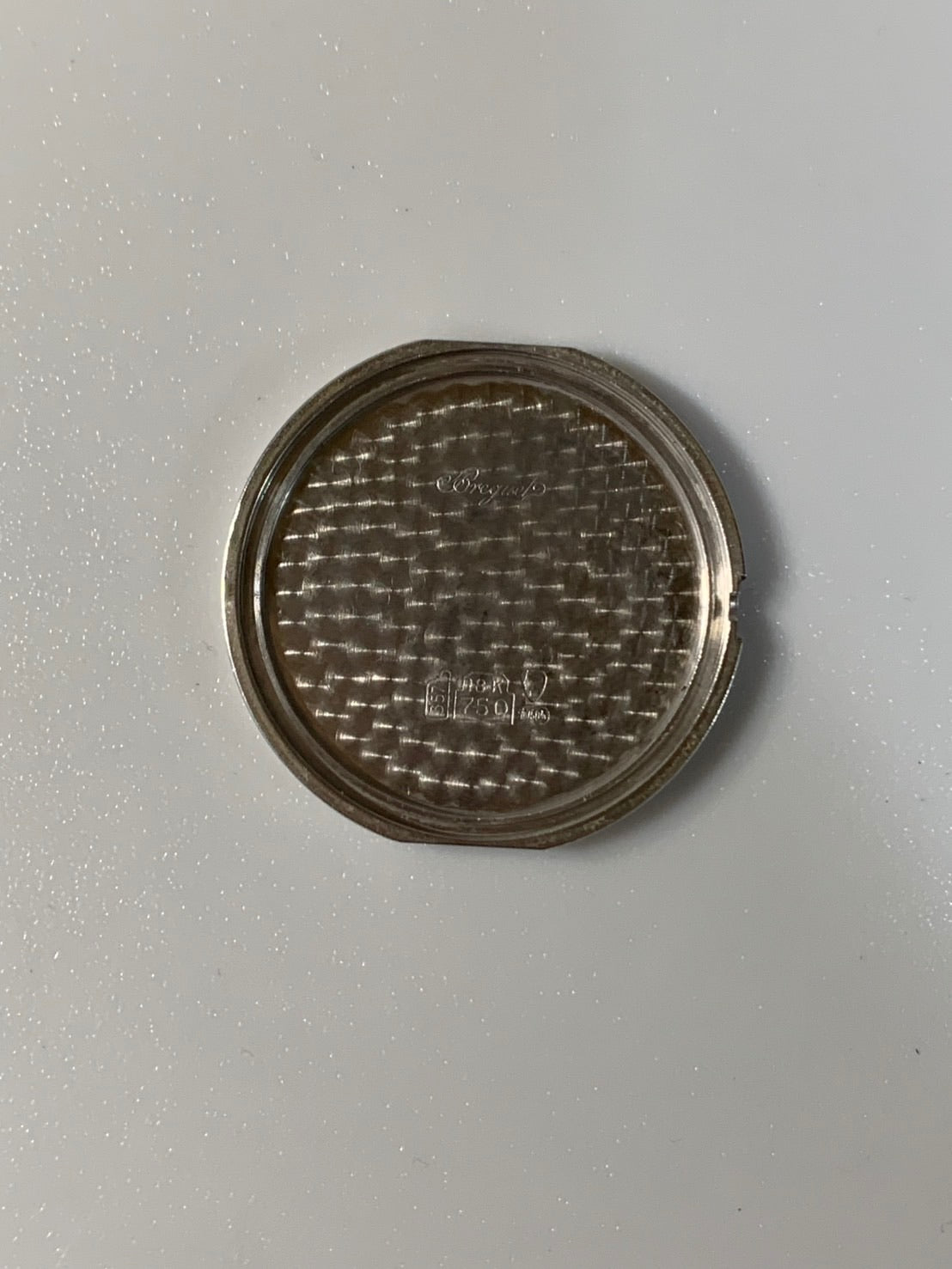 Breguet Crackle Moonphase 3280BB, manual winding, Cal. 818/4, 750WG, leather strap, original pin buckle (750WG), silver Roman numeral dial, box, recently overhauled.