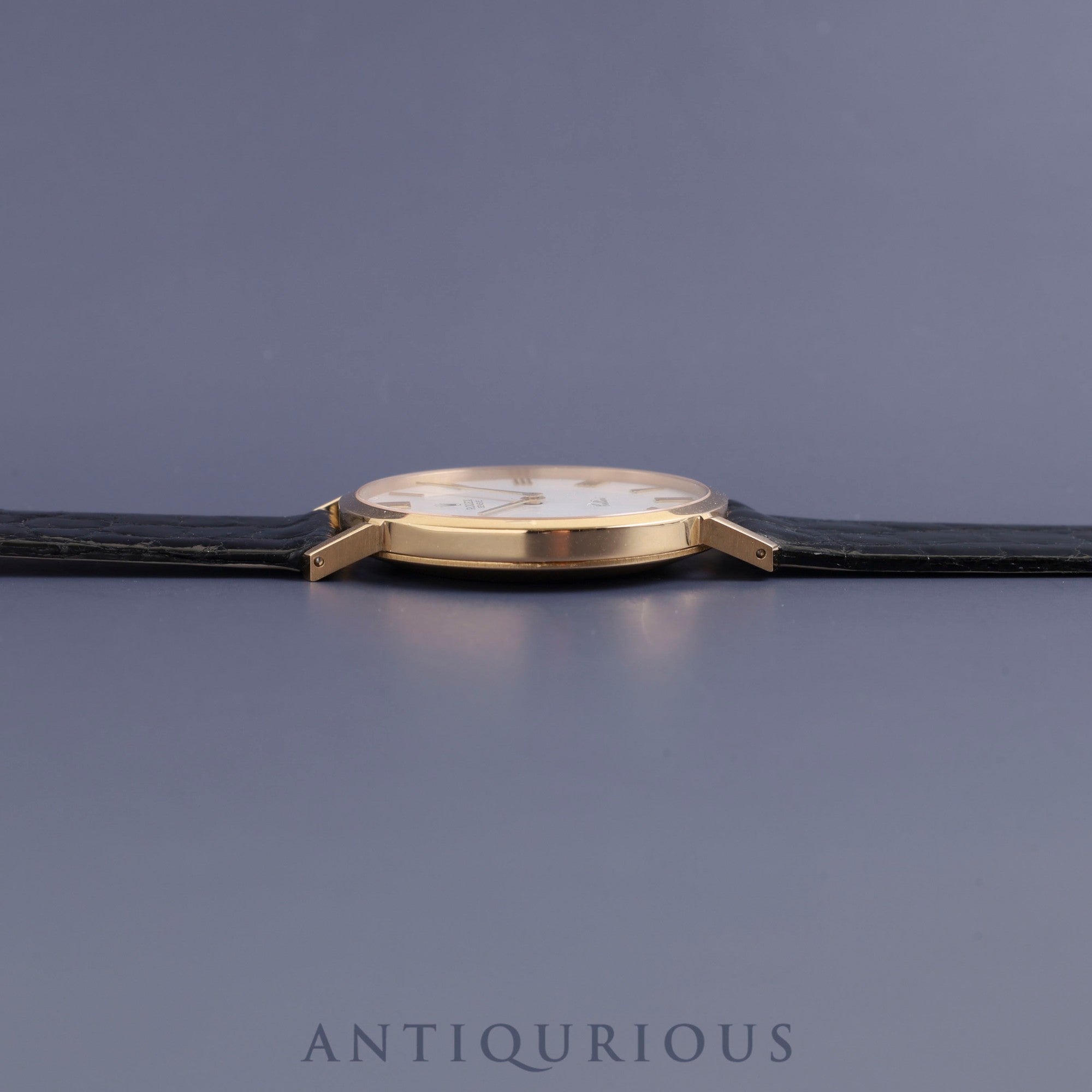 Rolex Cellini 4112 Manual winding Cal.1601 750YG Leather Genuine buckle (GP) White Roman dial 32mm N series (1991) Overhauled