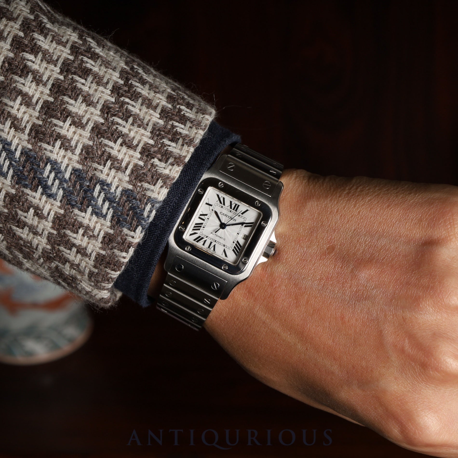 カルティエ サントス ガルベ LM W20055D6 / 2319 自動巻き SS SS シルバーギョーシェ文字盤 カルティエブティックにてコンプリートサービス(フルメンテナンス)済み
