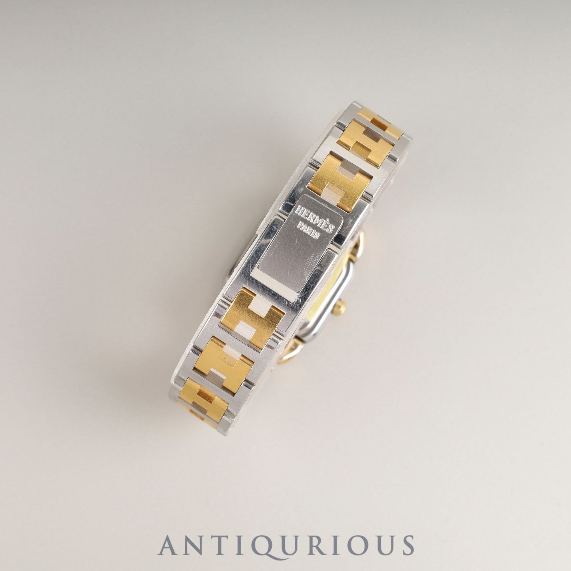 エルメス ラリー 77.03 クォーツ Cal.976.001 SS/GP SS/GP ホワイト文字盤 オーバーホール済み