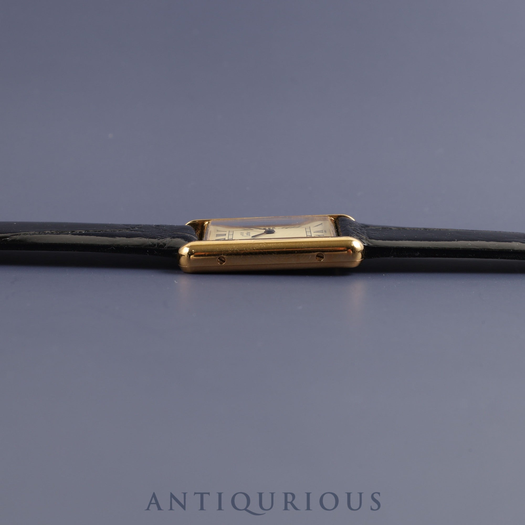 Cartier Must Tank LM 6 81006 Quartz Cal.81 SV925 Leather Genuine Buckle (GP) Ivory Roman Dial Overhauled