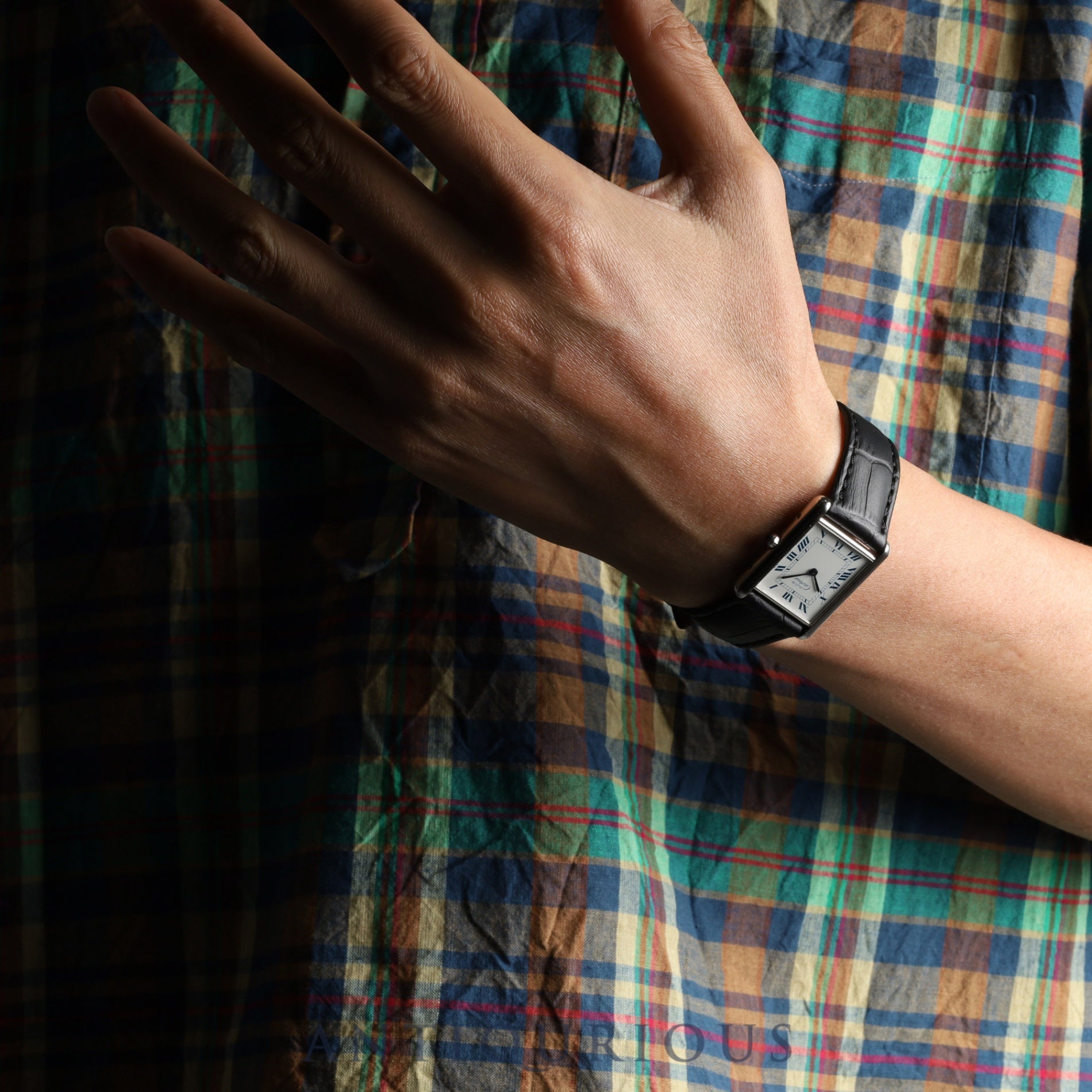 Cartier Must Tank LM 681006 Quartz Cal.81 SV925 Leather Genuine Buckle (SS) White Roman Dial Overhauled