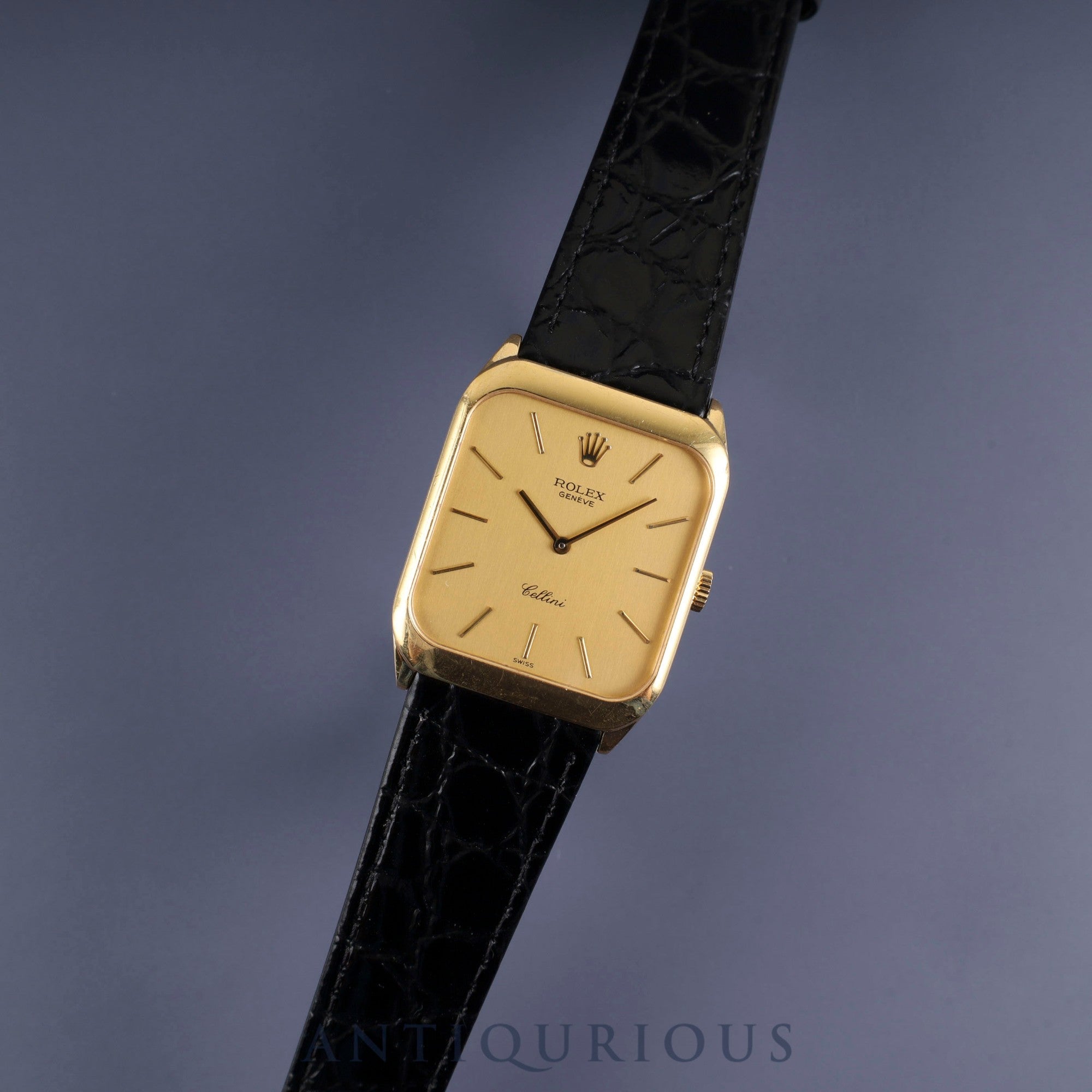 Rolex Cellini 4135 Manual winding Cal.1601 750YG Leather Genuine buckle (GP) Gold dial No. 43 (1975) Overhauled