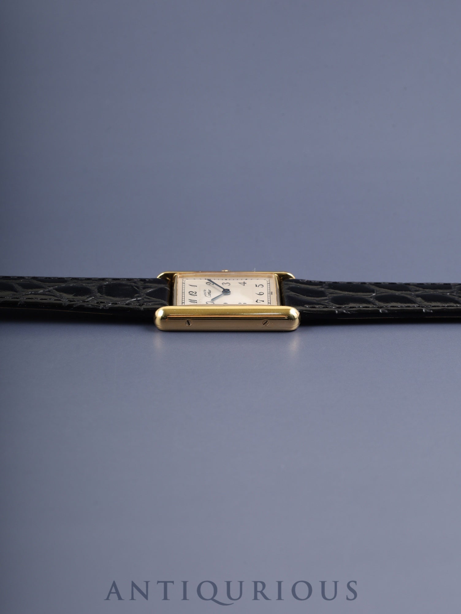 カルティエ マストタンク LM 590005 クォーツ Cal.90 SV925 革 純正尾錠(GP) アラビア文字盤 オーバーホール済み 新品仕上げ済み