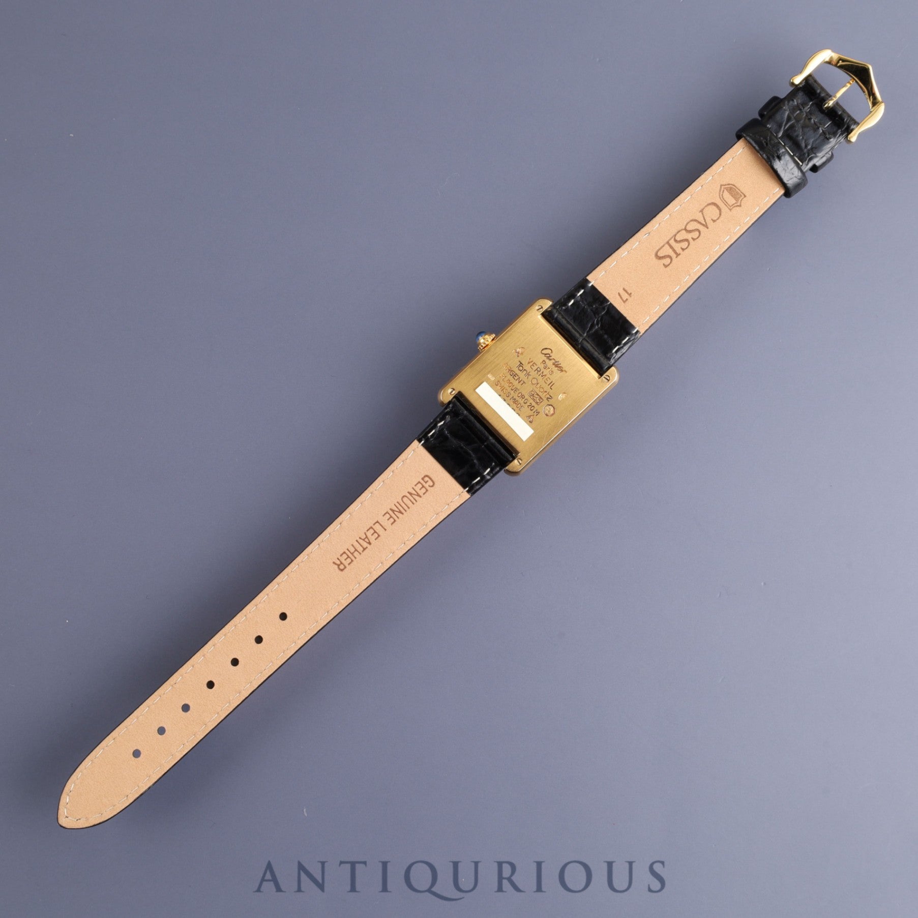 カルティエ マストタンク LM 590005 クォーツ Cal.90 SV925 革 純正尾錠(GP) ストレートローマン文字盤 オーバーホール済み