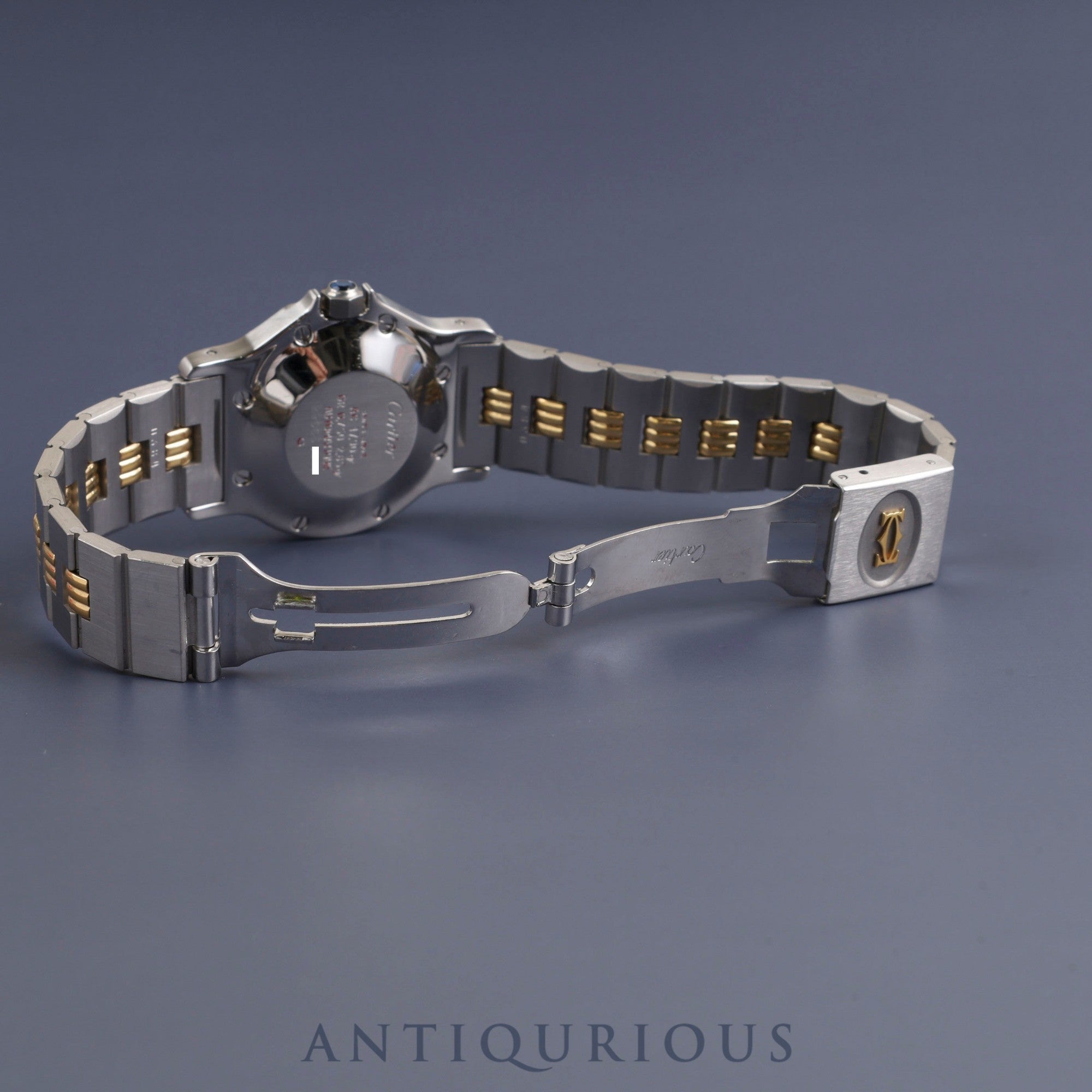 Cartier Santos Octagon LM 2966 Automatic, Stainless Steel/Yellow Gold, White Roman Dial, Booklet, Completely Serviced at a Cartier Boutique