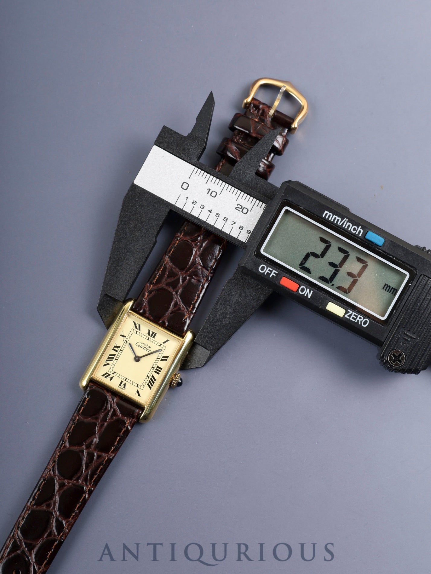 カルティエ マストタンク LM 手巻き Cal.78-1 SV925 革 純正ピンバックル(GP) アイボリーローマン文字盤(SWISS表記)オーバーホール済み