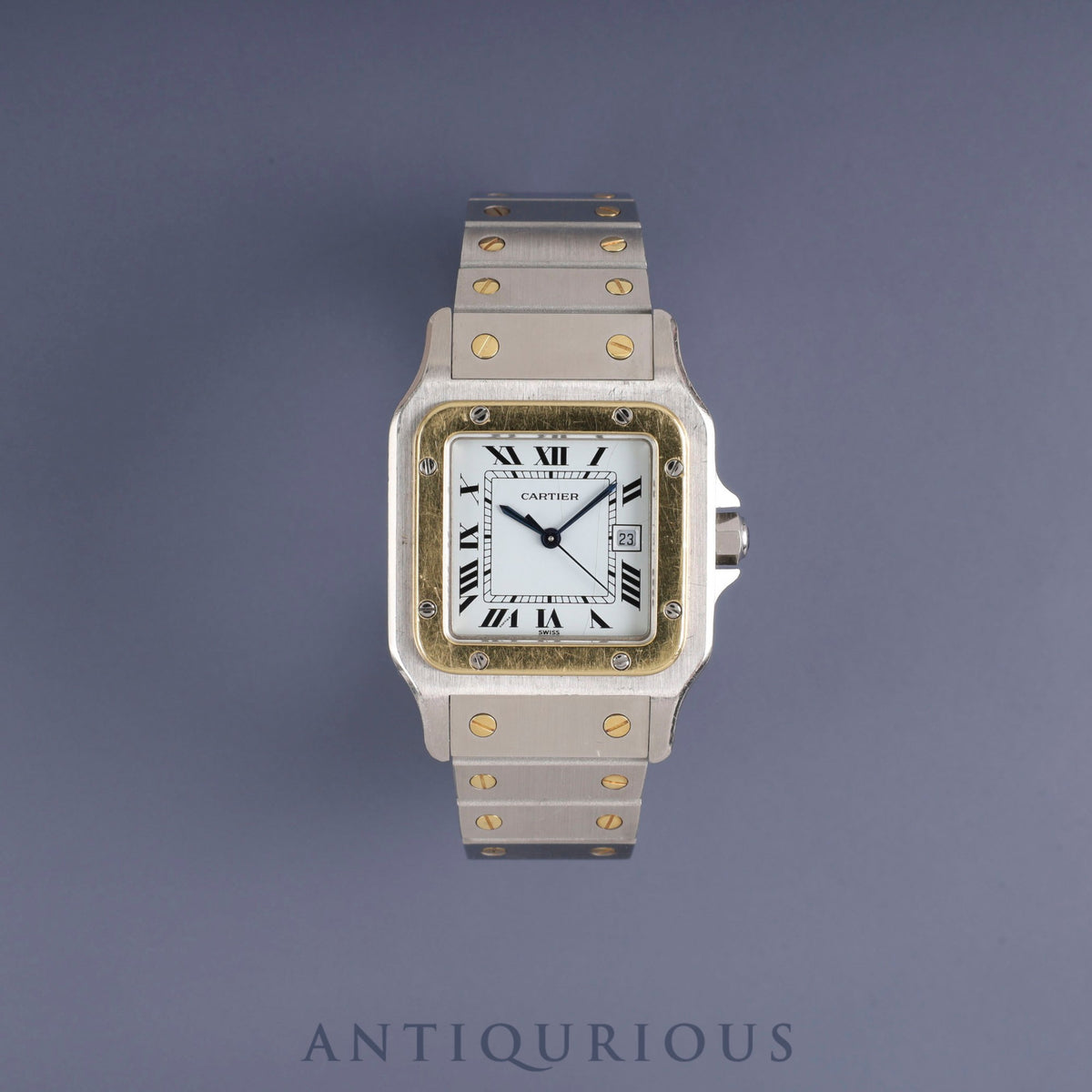 Cartier Santos Cale LM AC23.80GR OR0.750GR 4.05GR/2961 Automatic Caliber 2671 Stainless Steel/Yellow Gold White Roman Dial Overhauled