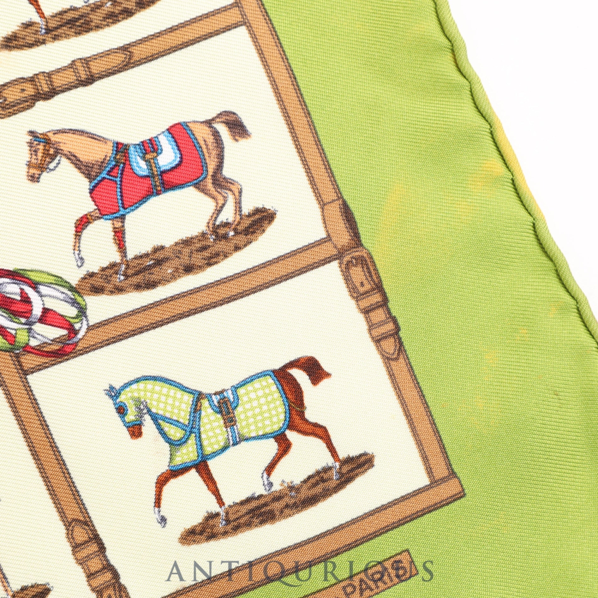 Hermes Scarf Carre 45 48 Horses in the Paddock 100% Silk