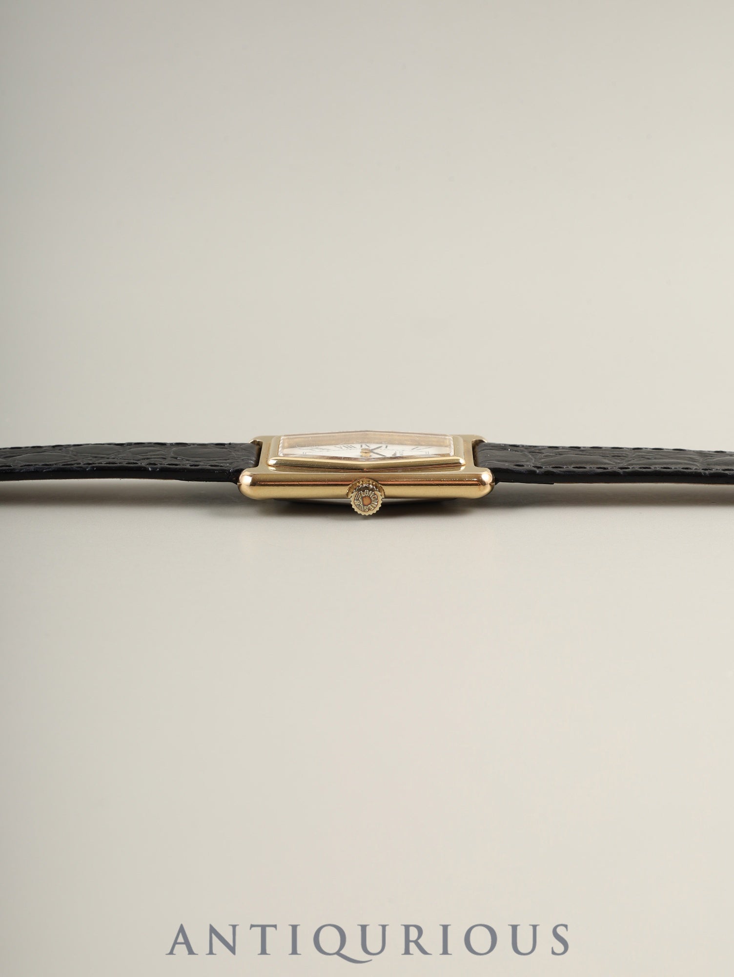 ロンジン レクタンギュラー クォーツ Cal.5602 SS/GP 革 社外尾錠(GP)ホワイト文字盤 オーバーホール済み