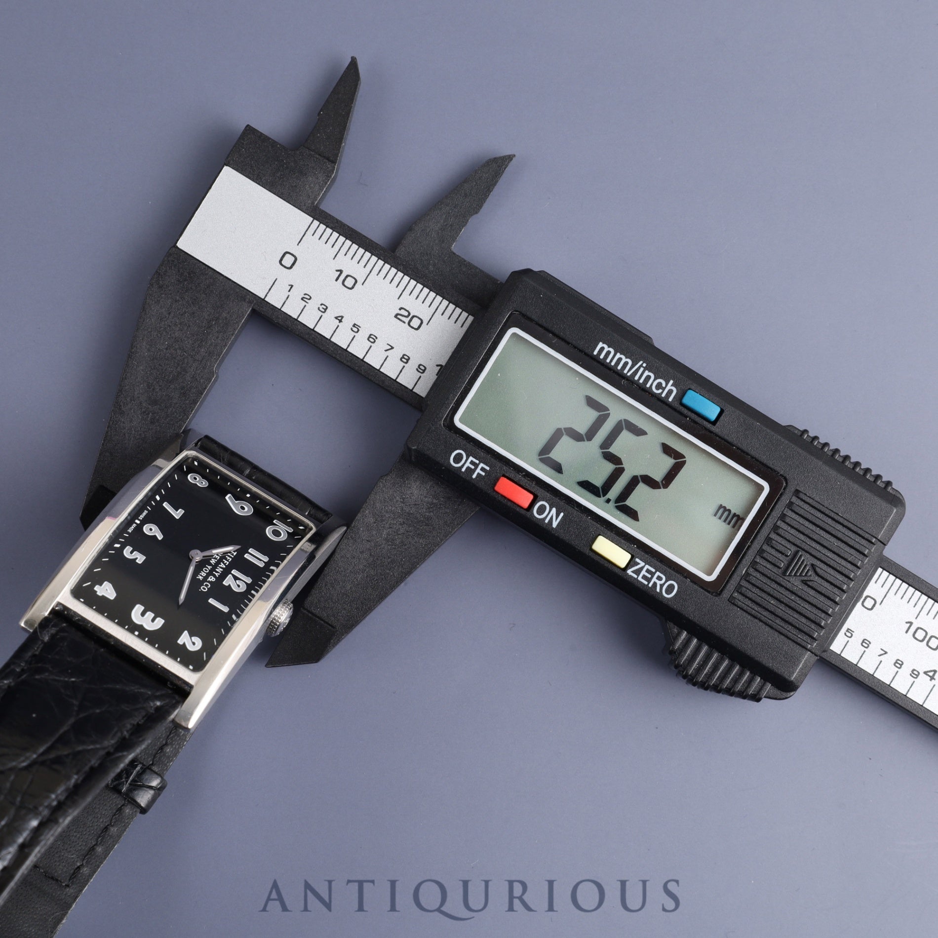 ティファニー イーストウエスト 34677352 クォーツ SS 革 純正Dバックル(SS) ブラック文字盤 オーバーホール済み