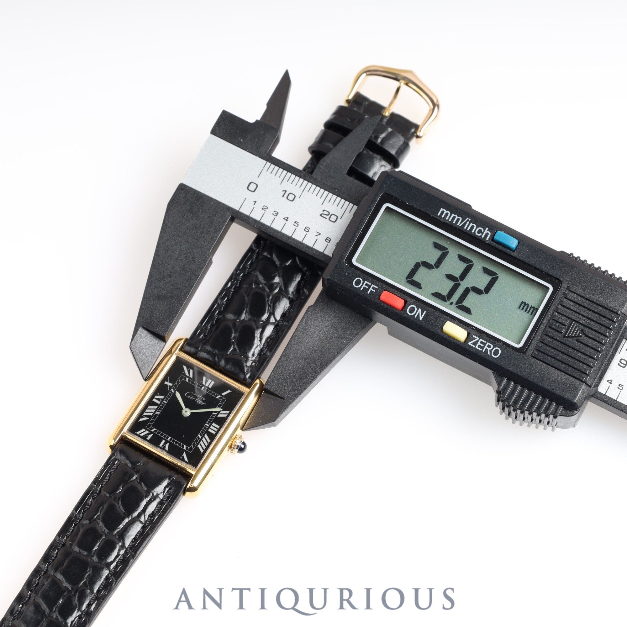 Cartier Must Tank LM Manual Winding Black Roman Dial Box Card (1984)