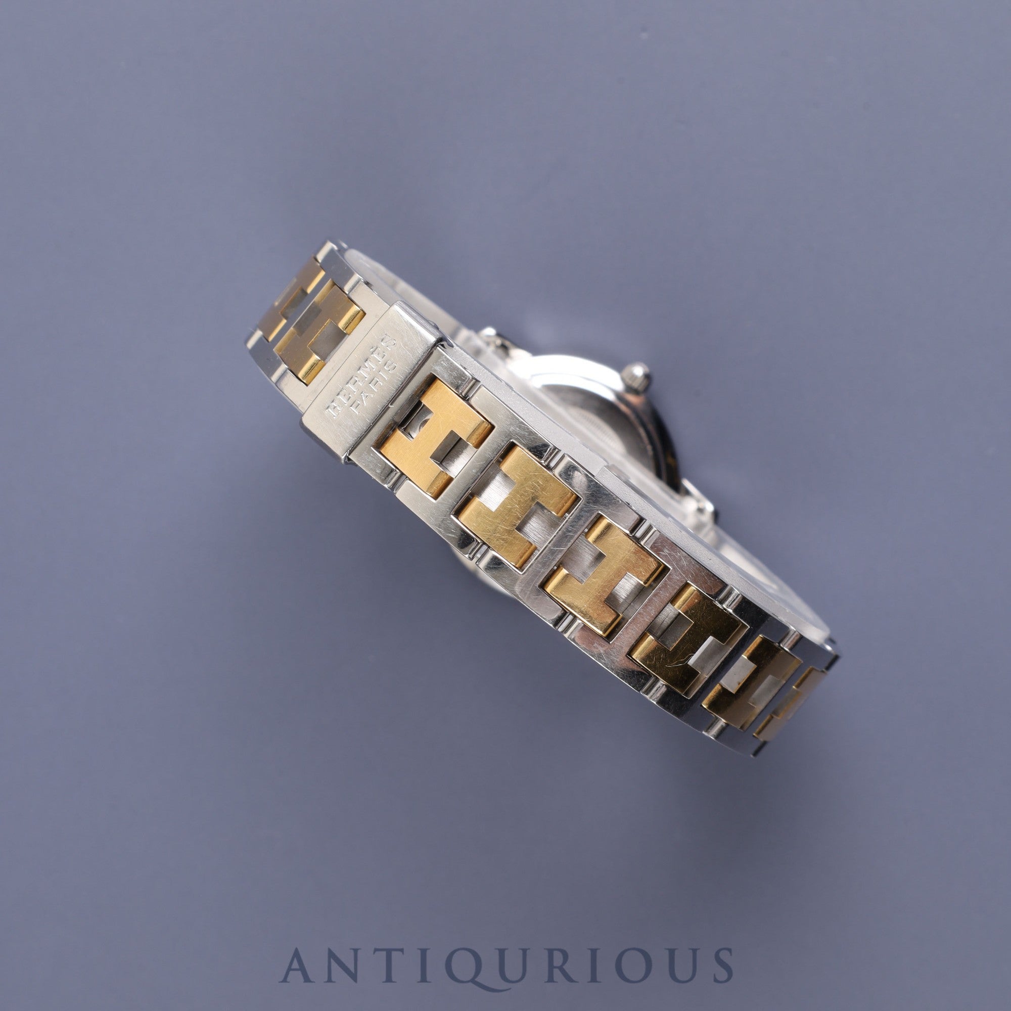 エルメス クリッパー CL4.220 クォーツ SS/GP アイボリー文字盤 24.0mm 保証書(無記名)オーバーホール済み