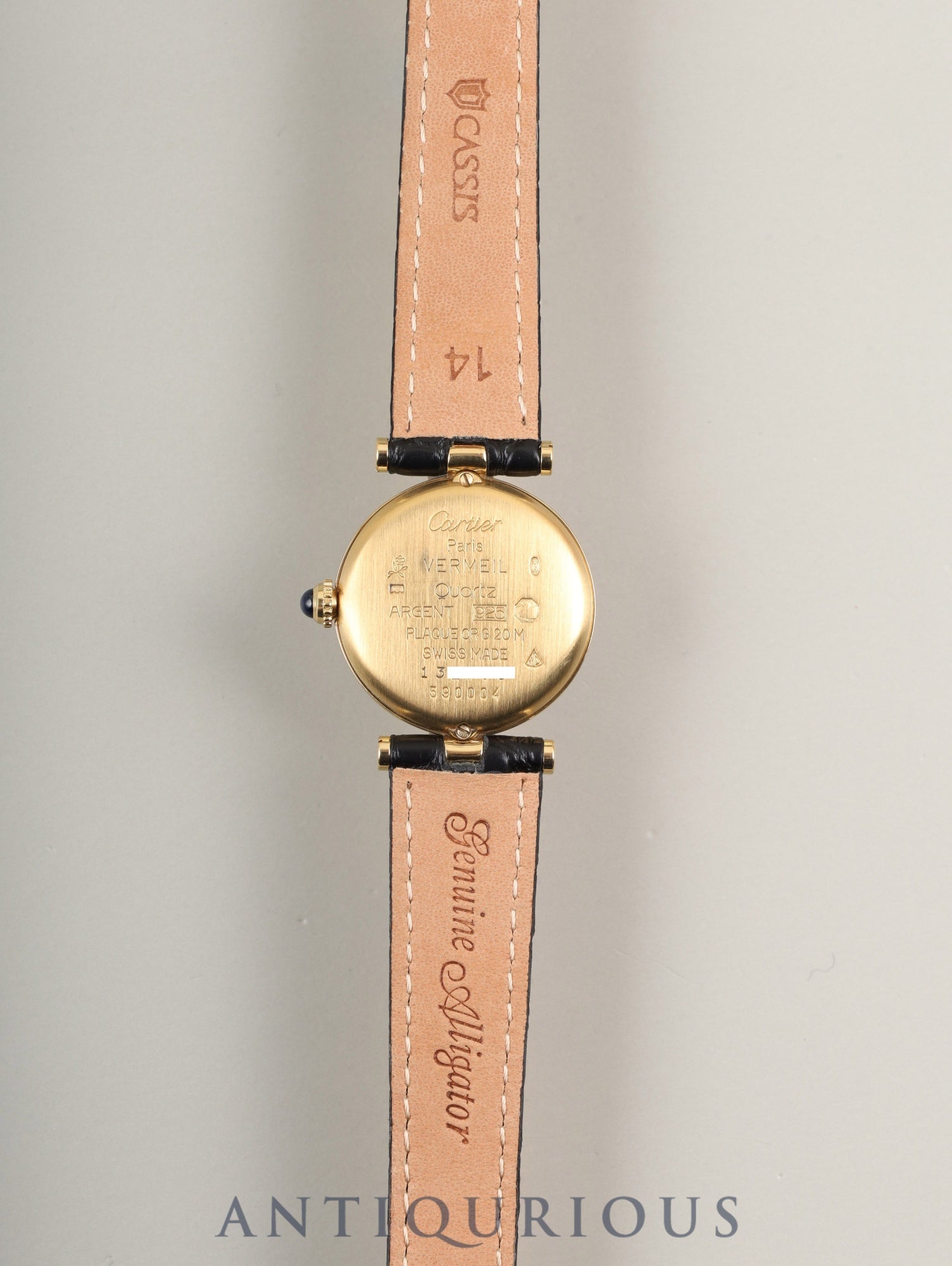 カルティエ マスト ヴァンドーム VLC SM W1005354 / 590004 クォーツ Cal.90 SV925 革 純正Dバックル(GP) オパラン文字盤 箱 オーバーホール済み