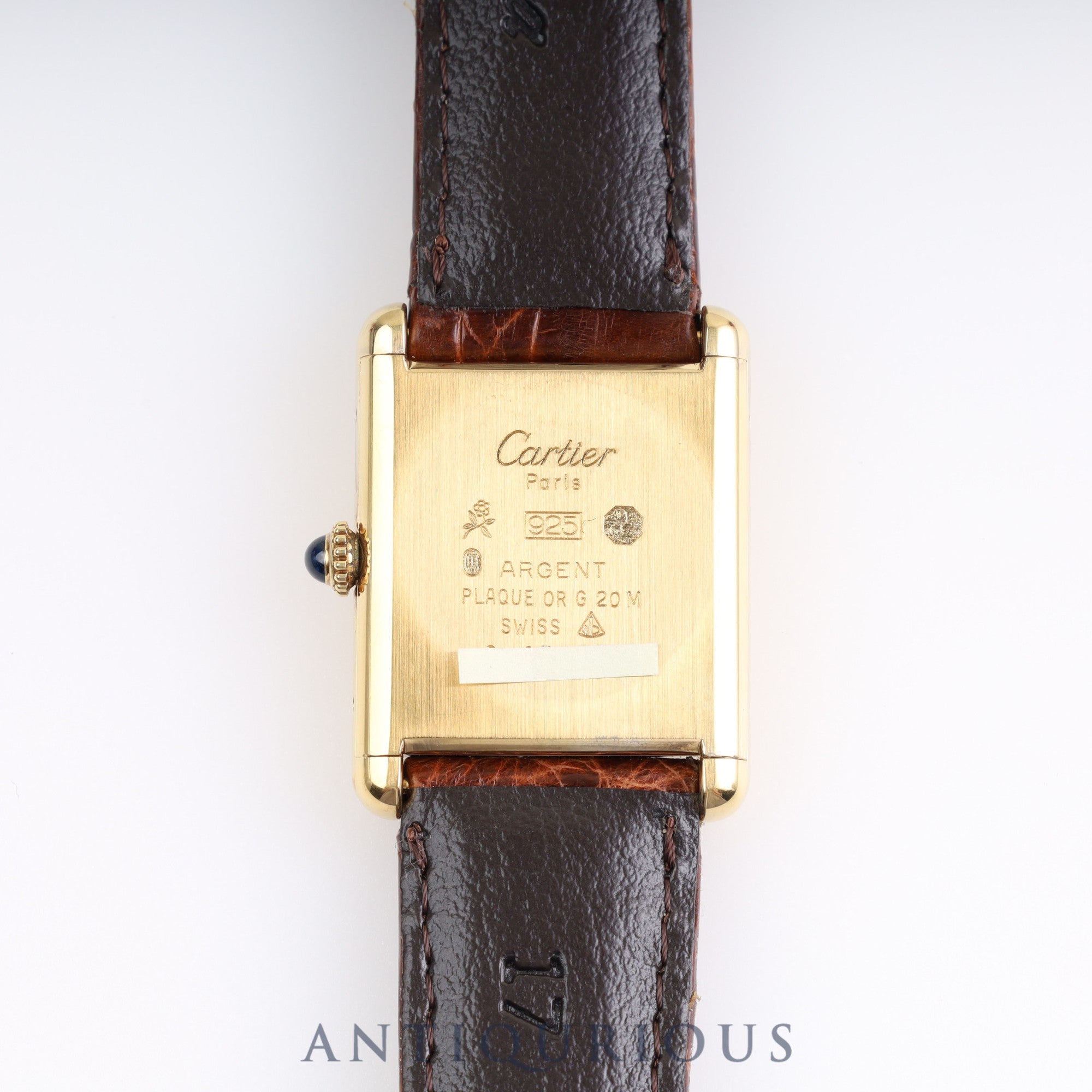 Cartier Must Tank LM Manual winding 925 Leather Genuine buckle (GP) Ivory Roman dial Box Cartier boutique complete service