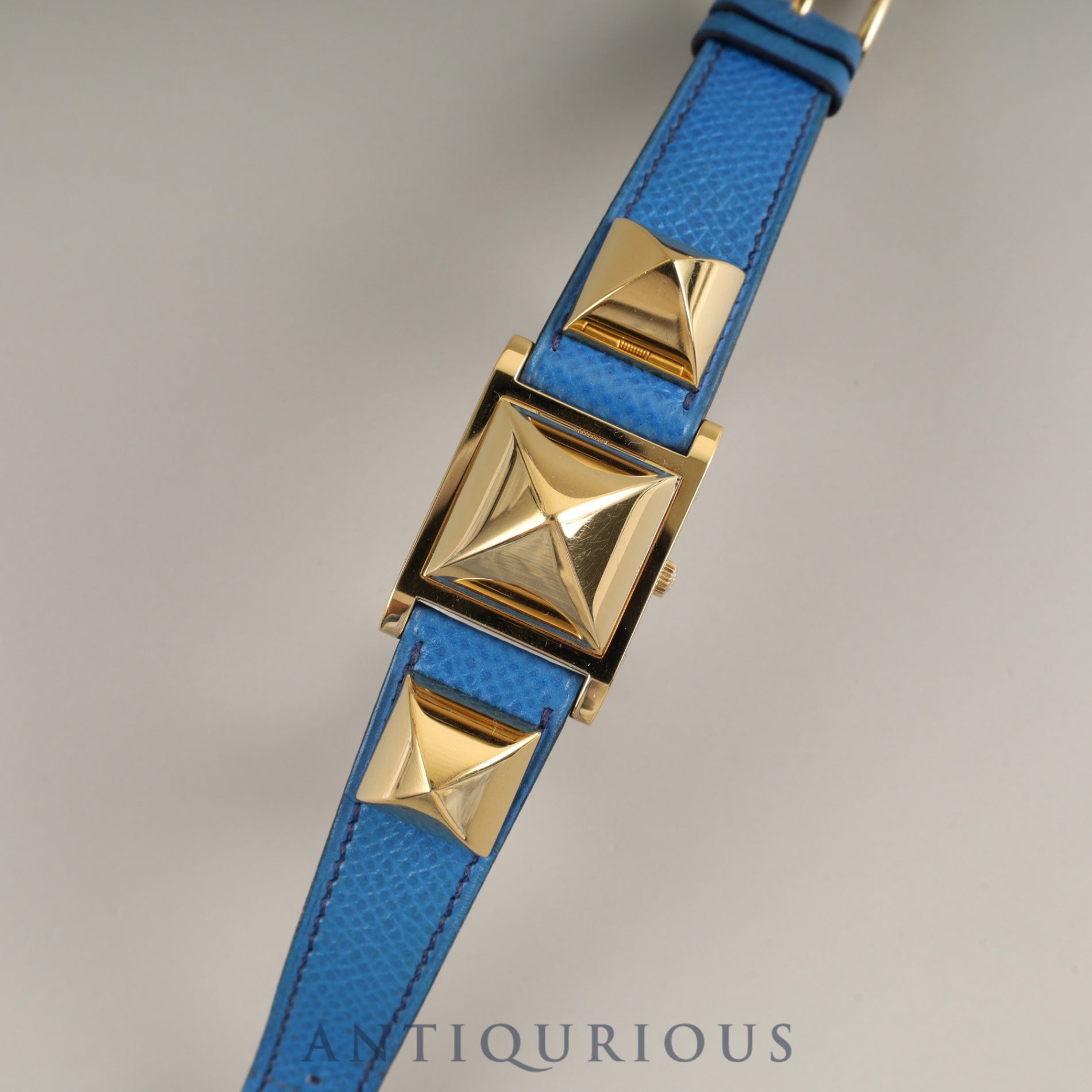 エルメス メドール11.01 クォーツ Cal.976.001 GP 純正革ベルト(◯V刻印:1992年) 純正尾錠(GP) ホワイト文字盤 ケース オーバーホール済み