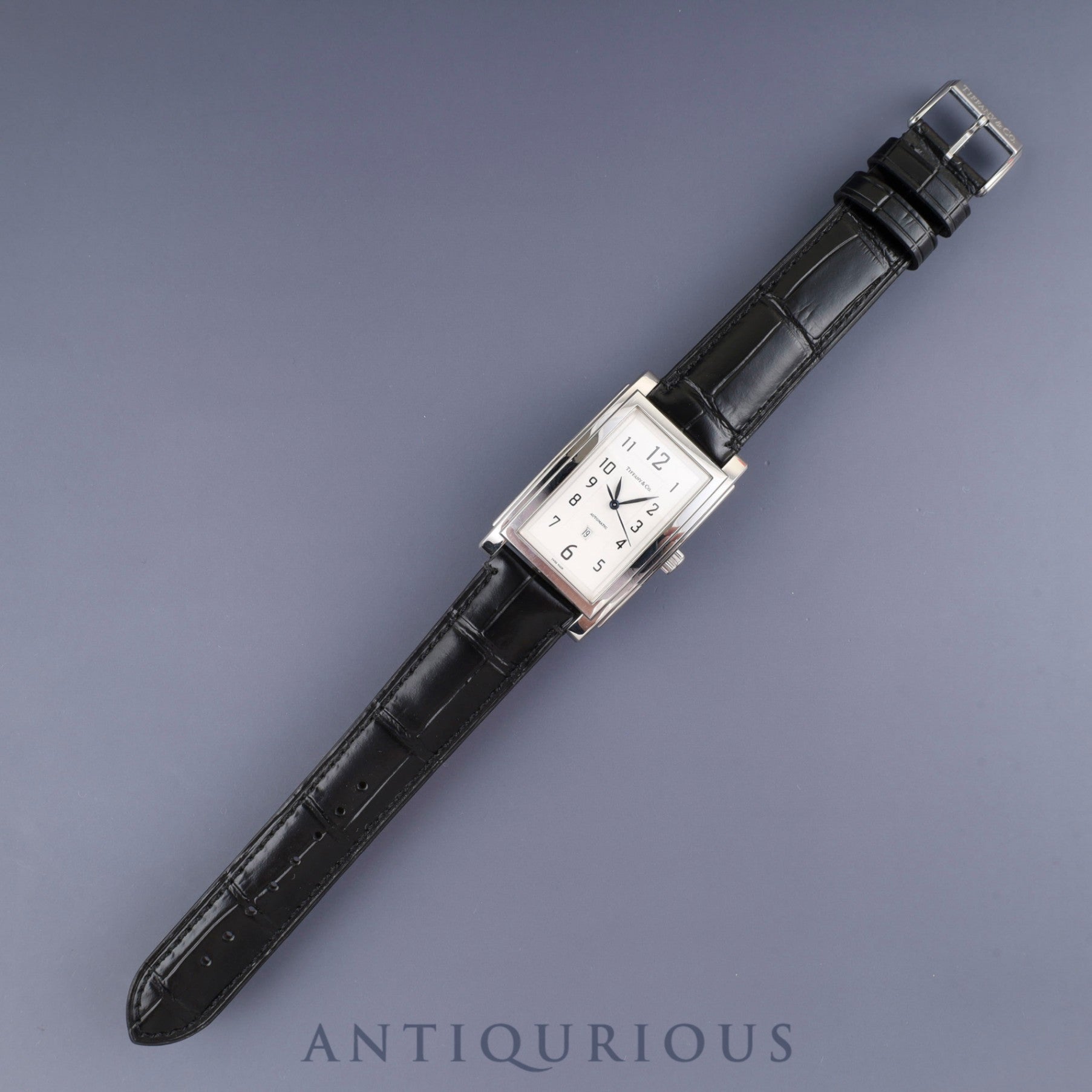 ティファニー グランドデイト 自動巻き SS 革 純正尾錠(SS)ホワイトアラビア文字盤 オーバーホール済み