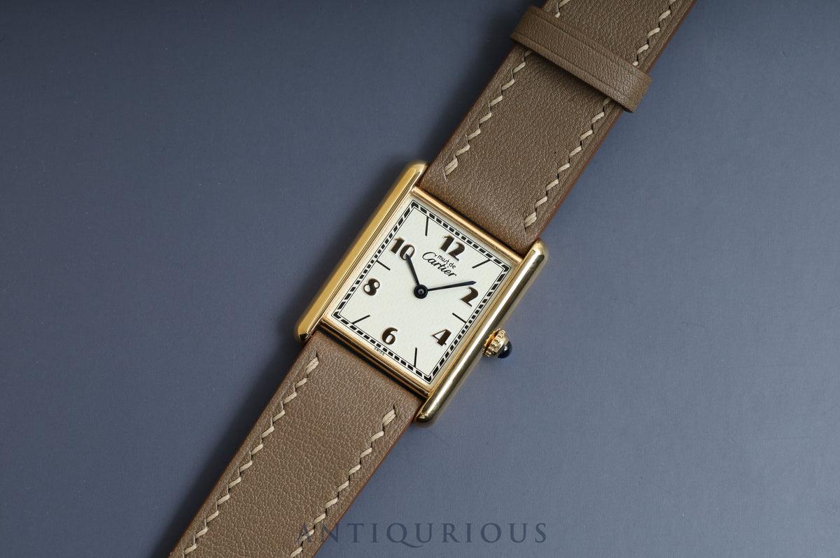 Cartier Must Tank LM QZ Flying Arabic Dial 590005 with Box