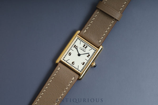 Cartier Must Tank LM QZ Flying Arabic Dial 590005 with Box
