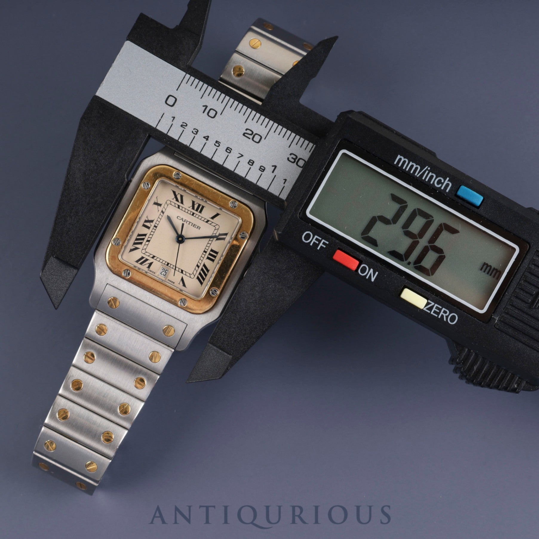 カルティエ サントス ガルベ LM 20011C4 / 187901 クォーツ Cal.687 SS/YG SS/YG ホワイトローマン文字盤 オーバーホール済み