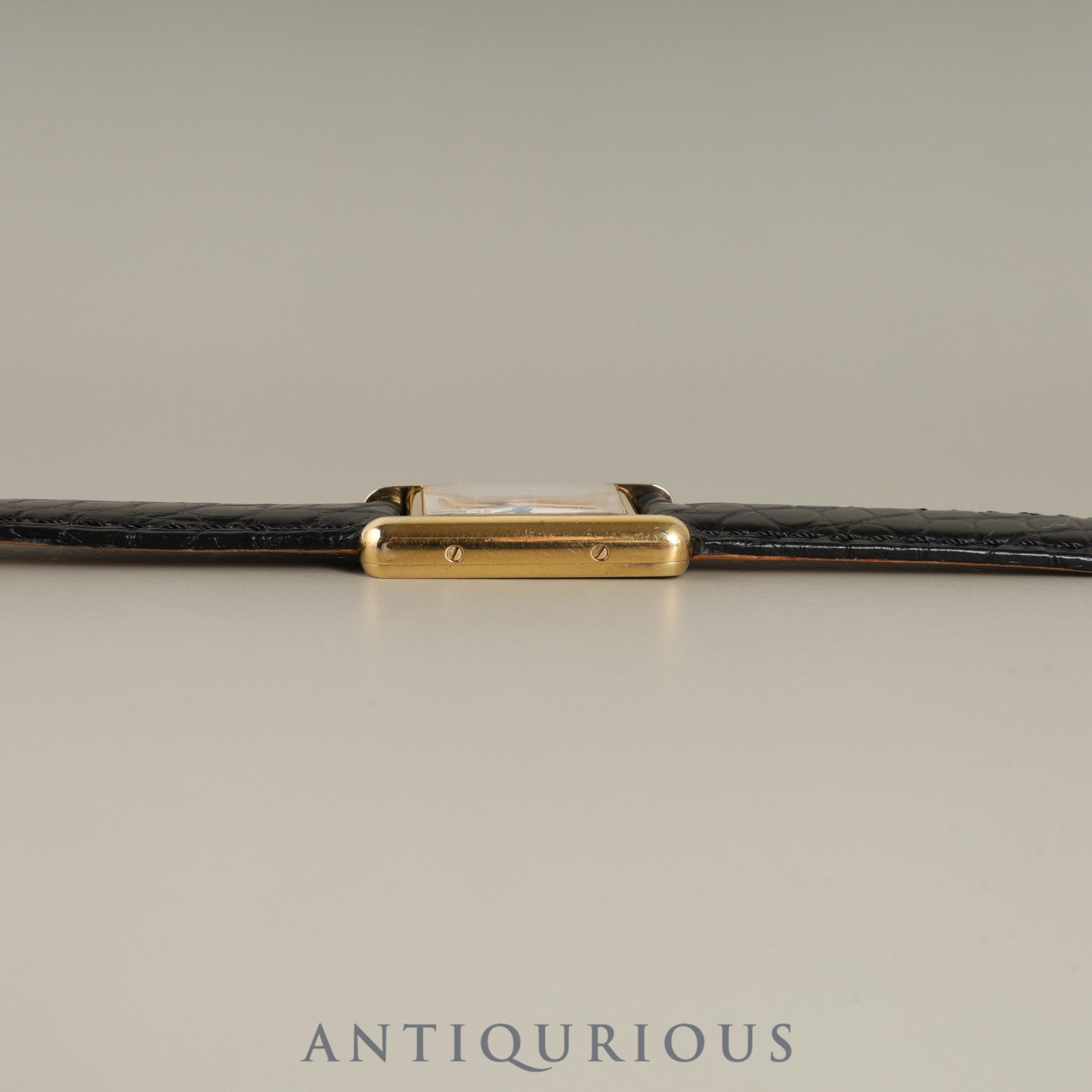 Cartier Must Tank SM 5057001 Quartz Cal. 057 SV925 Leather Strap with Genuine GP Buckle, Trinity Dial, Box, Dust Bag, Booklet, Warranty Card (1995) Overhauled