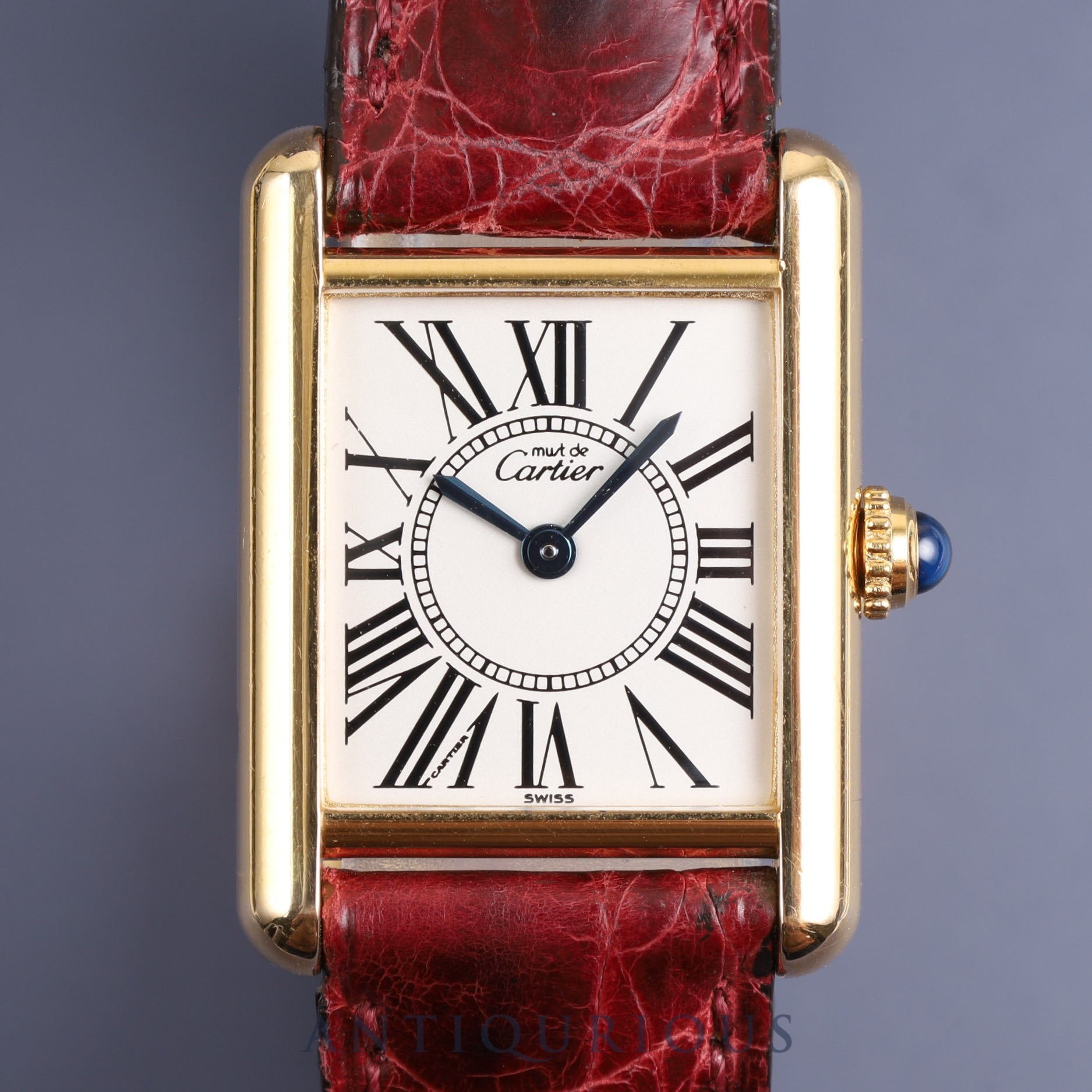 カルティエ マストタンク SM W1005554 / 5057001 クォーツ Cal.057 SV925 純正革ベルト 純正Dバックル オパラン文字盤 保証書(1998年)オーバーホール済み