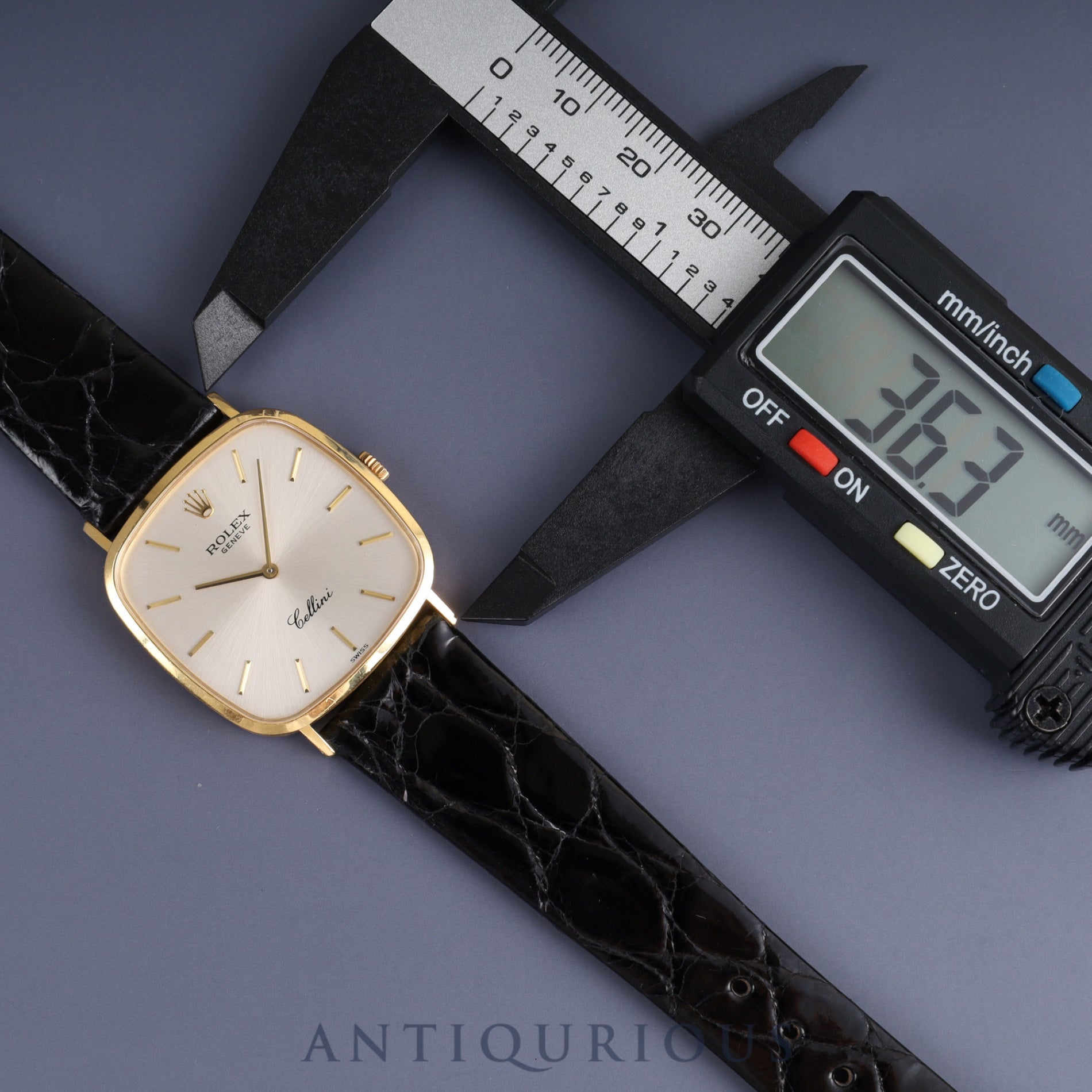 Rolex Cellini 4114/8 Manual Winding Caliber 1602 18K Leather Strap with Genuine GP Buckle Silver Dial K Serial (2001) Overhauled