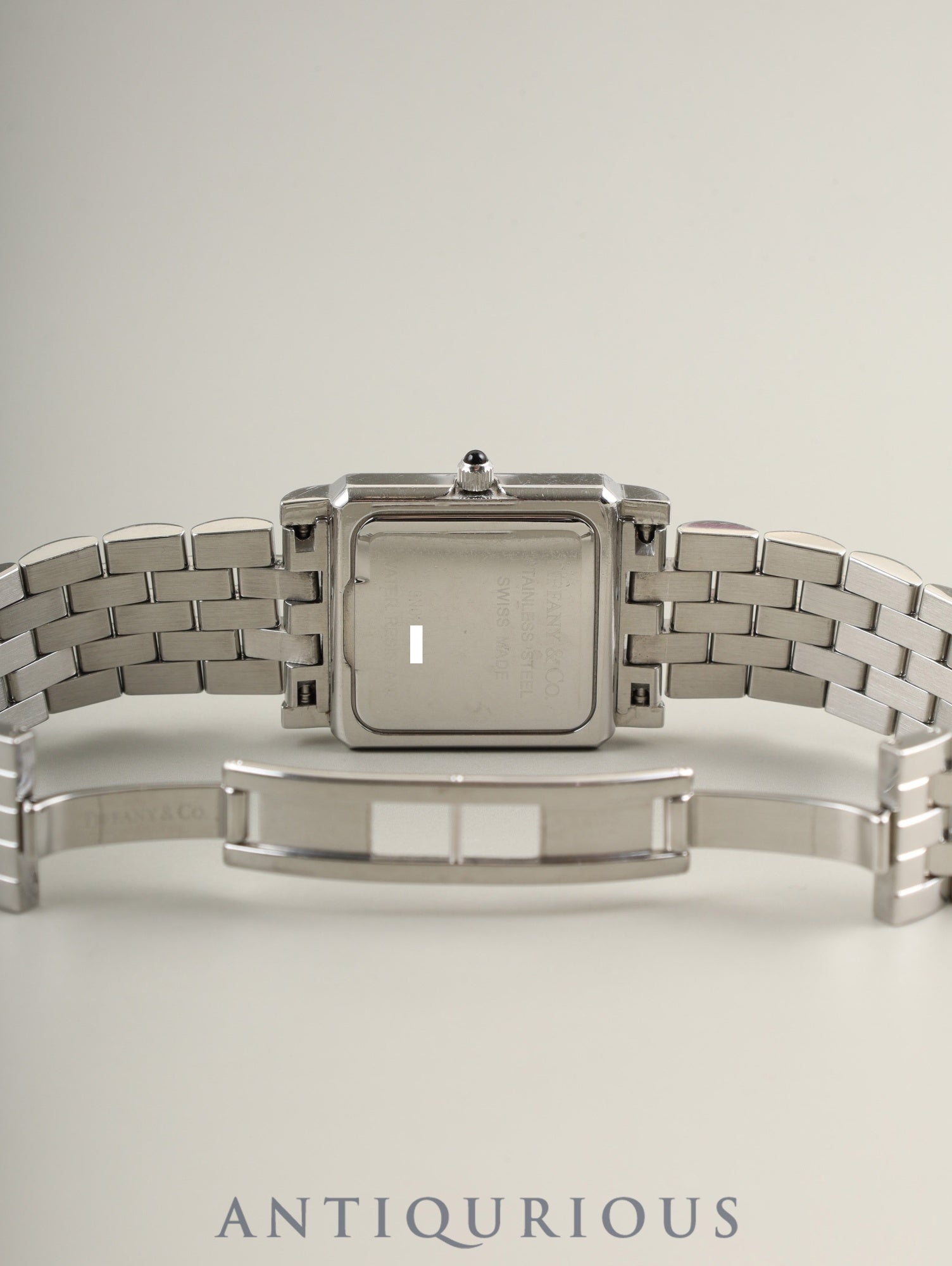 Tiffany Classic Square 525.1033 Quartz Caliber 901.001 Stainless Steel White Arabic Dial Overhauled