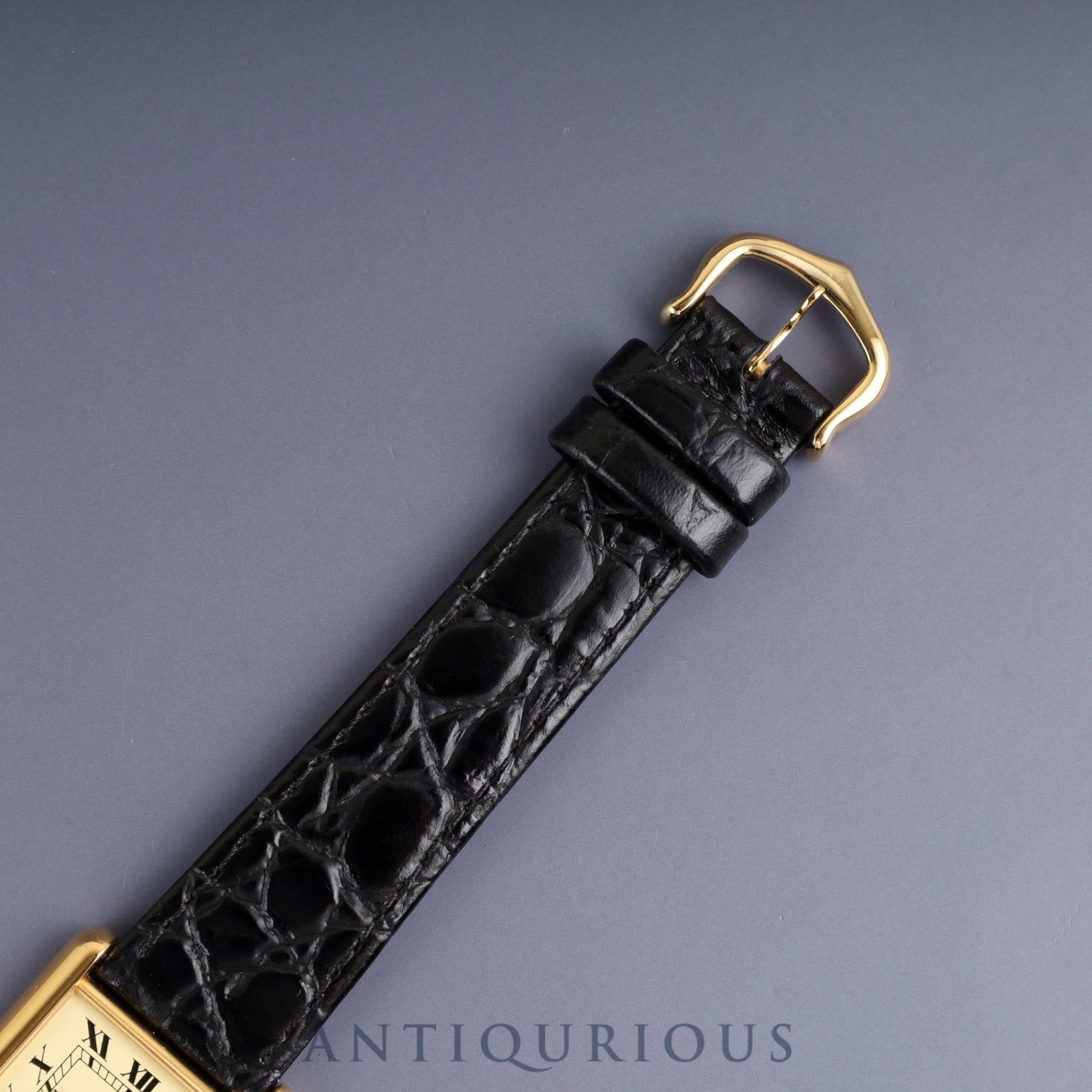 Cartier Must Tank LM 1615 Quartz Caliber 690 SV925 Leather Strap with Genuine GP Buckle, Ivory Roman Dial, Circa 1996-1998, Box, Overhauled