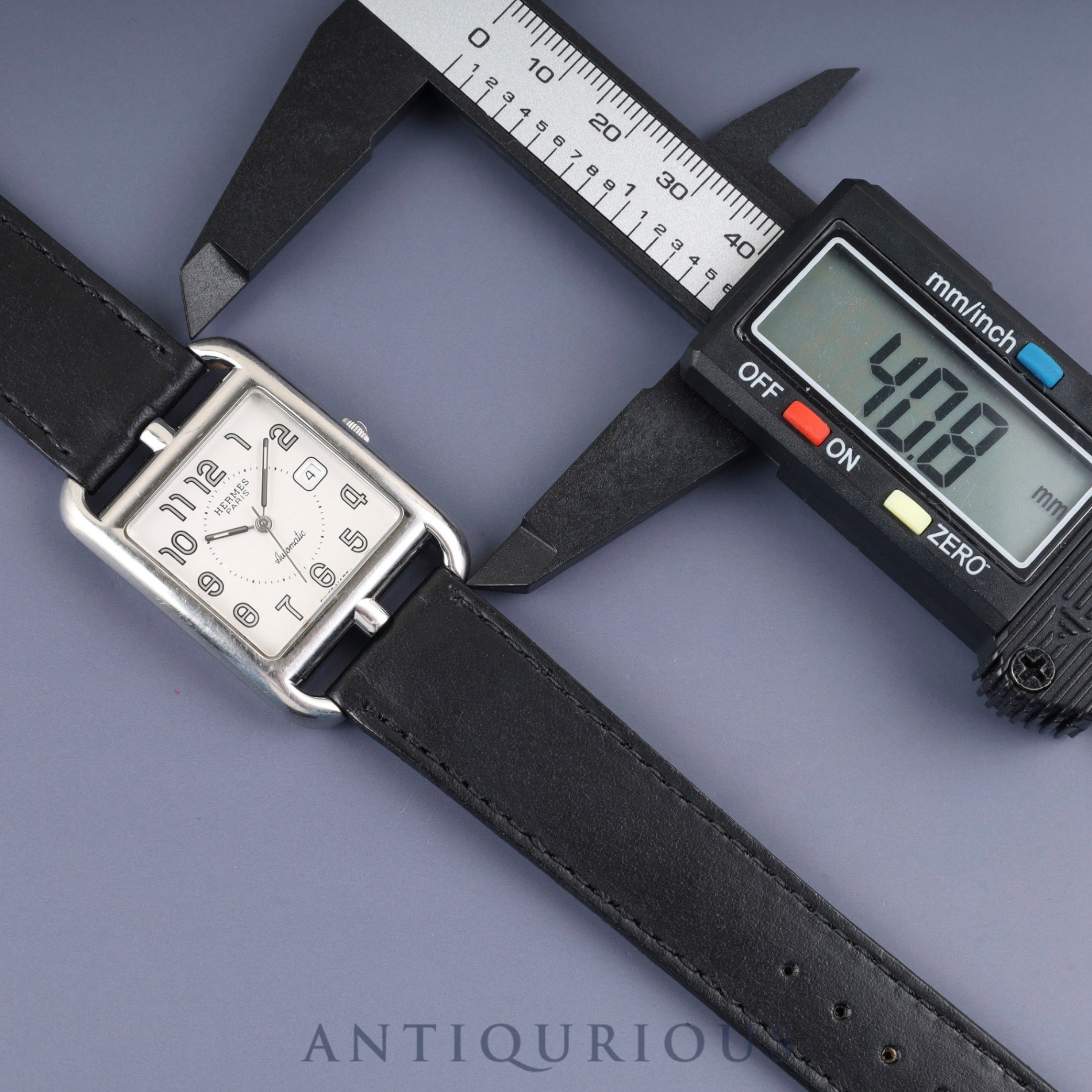 Hermès Cape Cod CC1.710 Automatic Watch, Stainless Steel Leather, Genuine Stainless Steel Buckle, Silver Arabic Dial, Overhauled