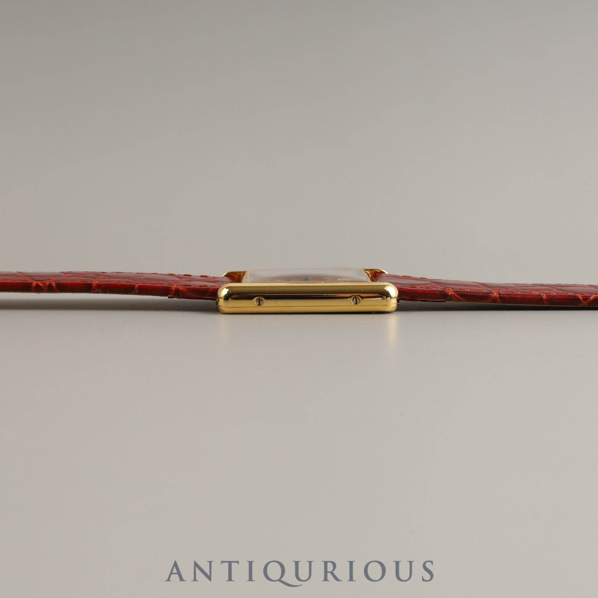 Cartier Must Tank LM QZ 6 81006 SV925 Leather Genuine Buckle (GP) Cloisonné Dial Overhauled