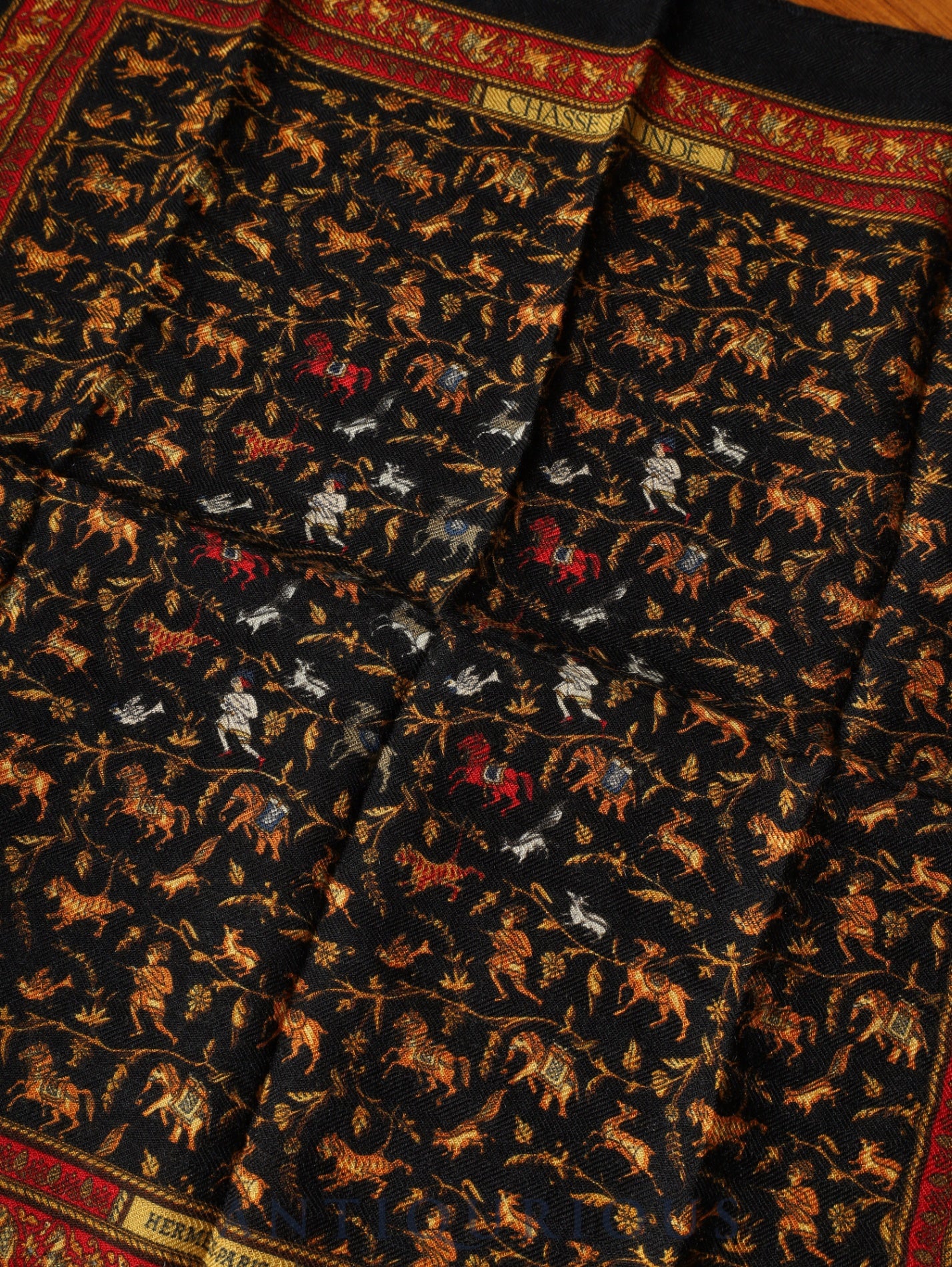 エルメス スカーフ カレ45 インドの狩猟 カシミア/SILK