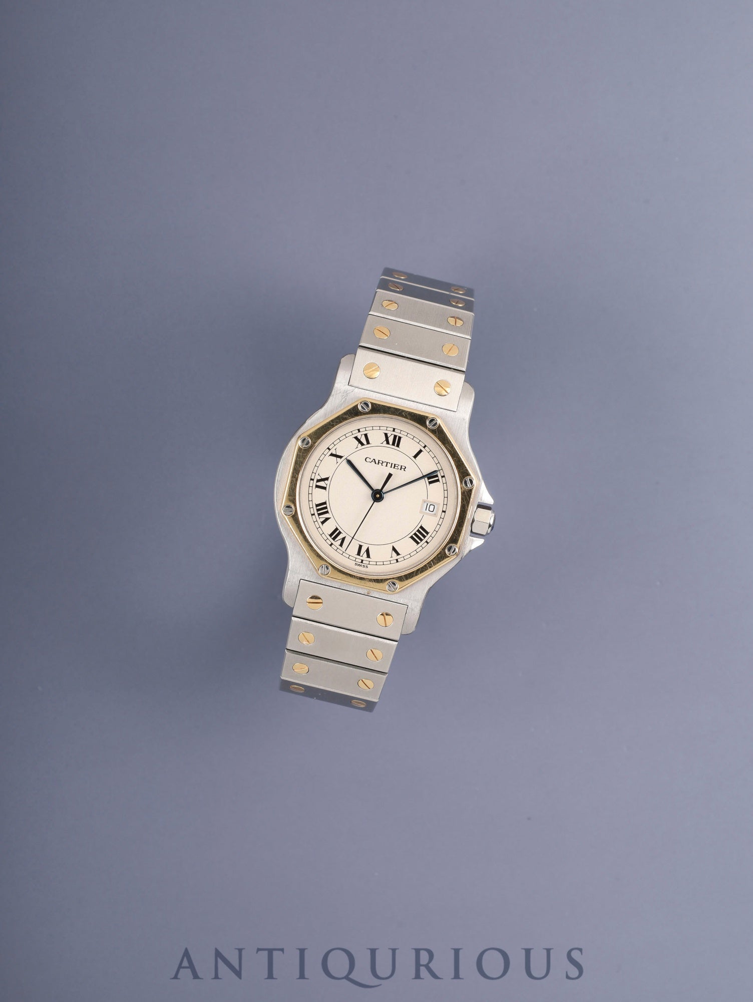 カルティエ サントス オクタゴン LM W2001583 / 187902 クォーツ Cal.87 SS/YG SS/YG アイボリーローマン文字盤(SWISS表記)オーバホール済み