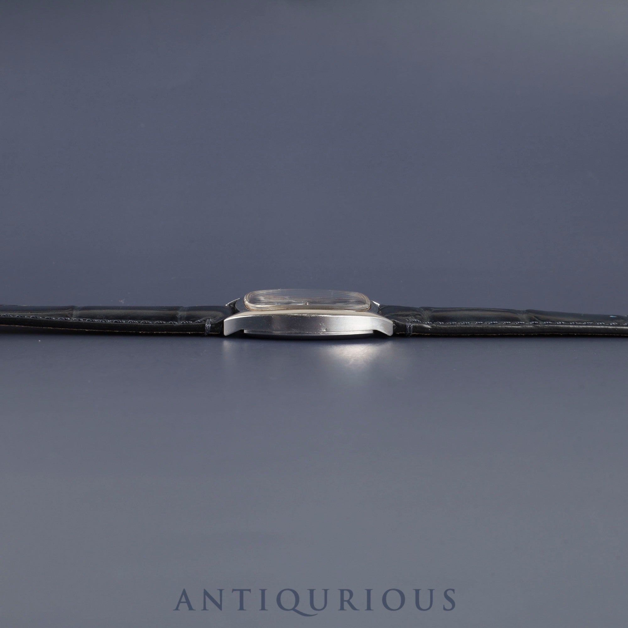 IWC Old Inter Schauhausen 2582 Manual Winding Caliber 423 Stainless Steel Leather Strap with Aftermarket Buckle, Blue Roman Dial, Overhauled