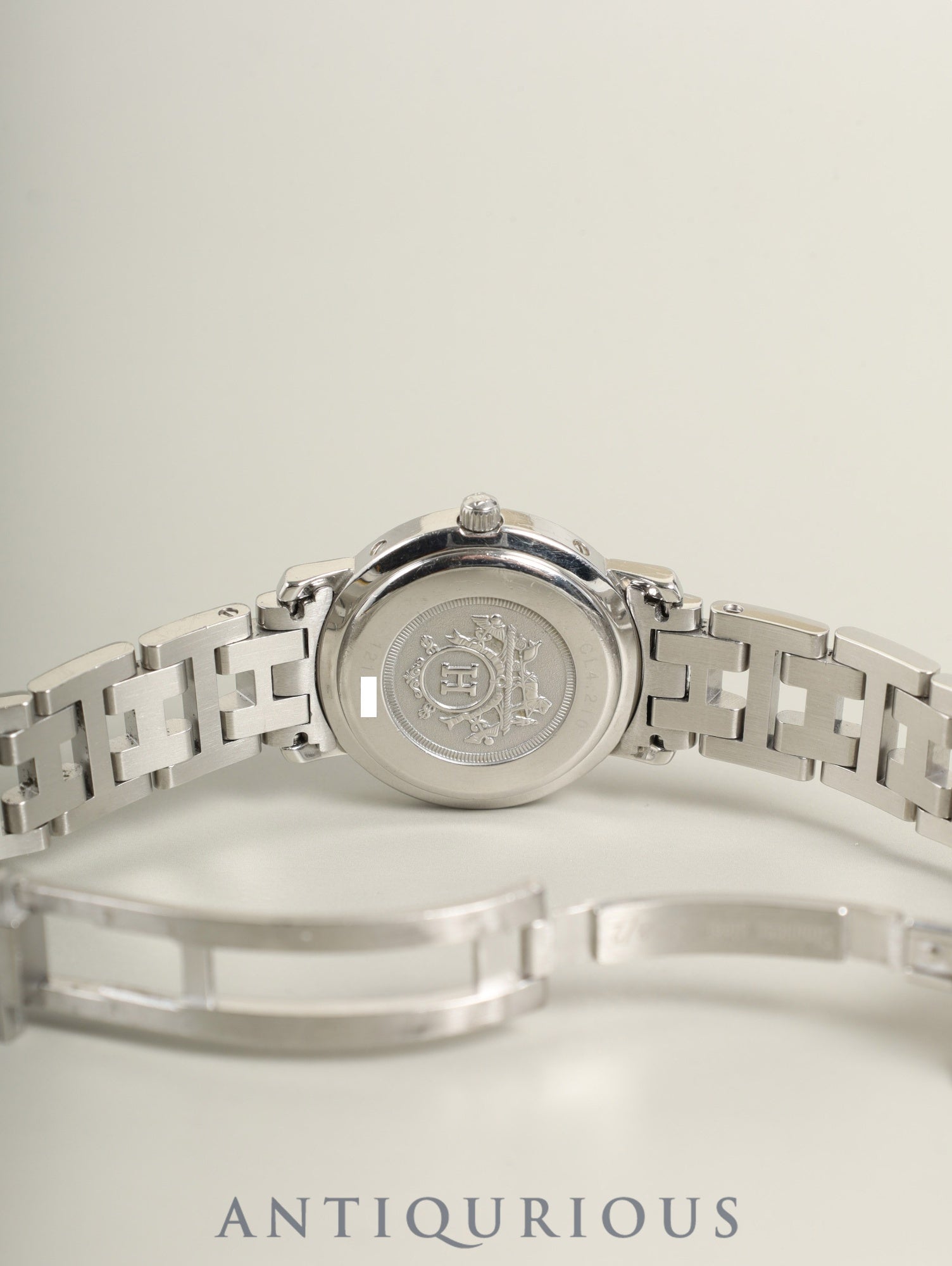 Hermès Clipper CL4.210 Quartz SS SS White Dial Box Manual Warranty (1999) Overhauled