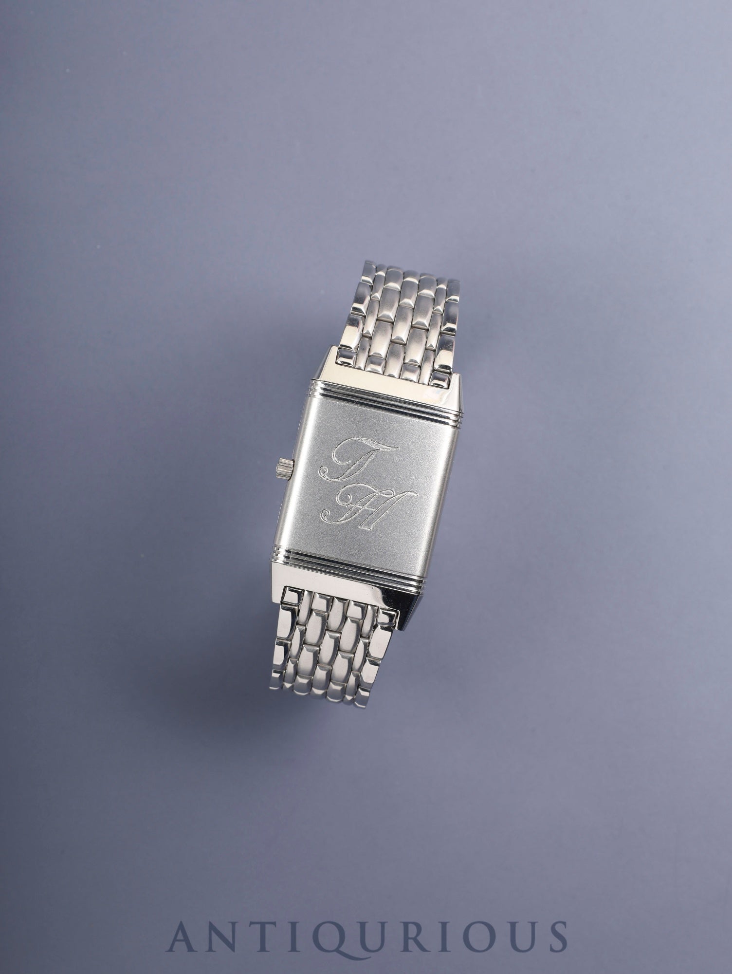 Jaeger-LeCoultre Reverso Classic Shadow 251.8.86 / 251.880.864 Manual Winding Caliber 846/1 Stainless Steel Gray Dial Warranty Booklet Overhauled *Case Back Engraving