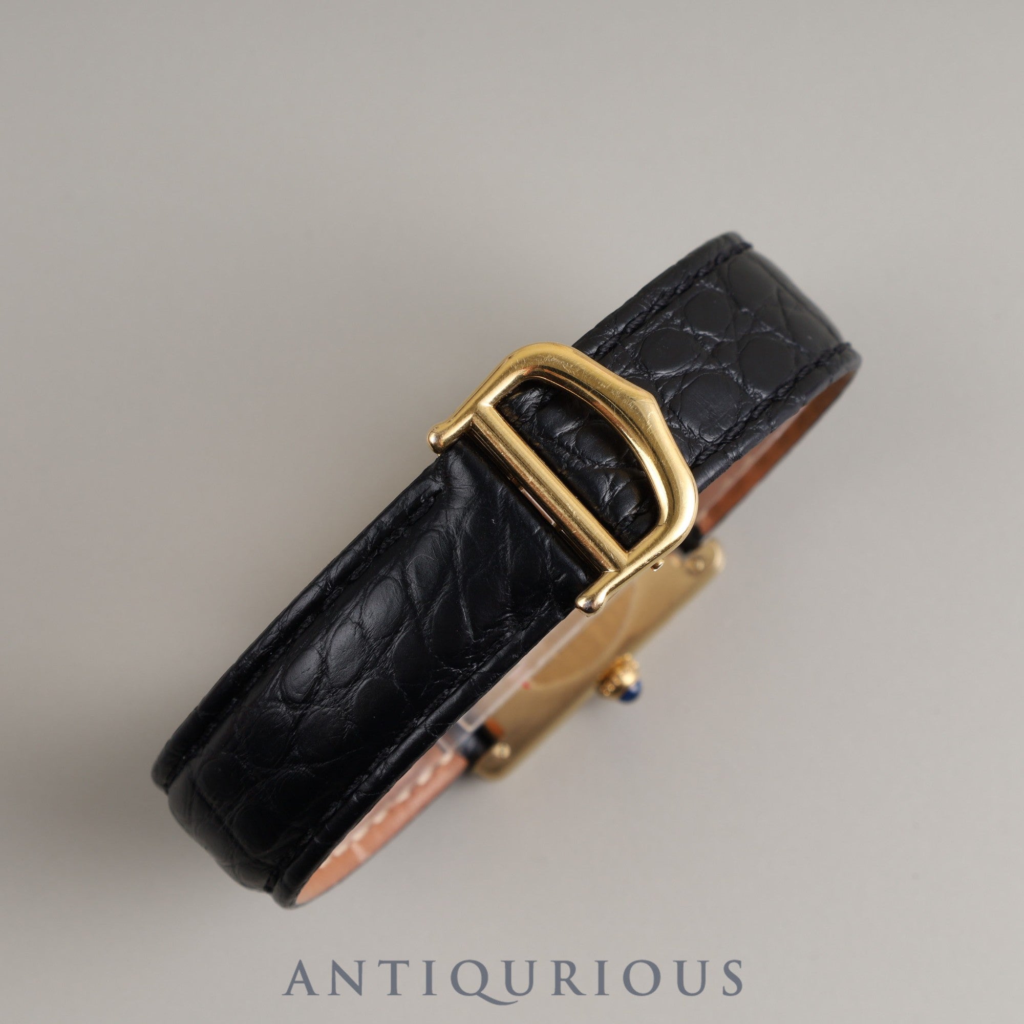 Cartier Must Tank LM QZ Cal.90 W1005654 / 590005 SV925 Leather Genuine Buckle (GP) Opalan Dial Box