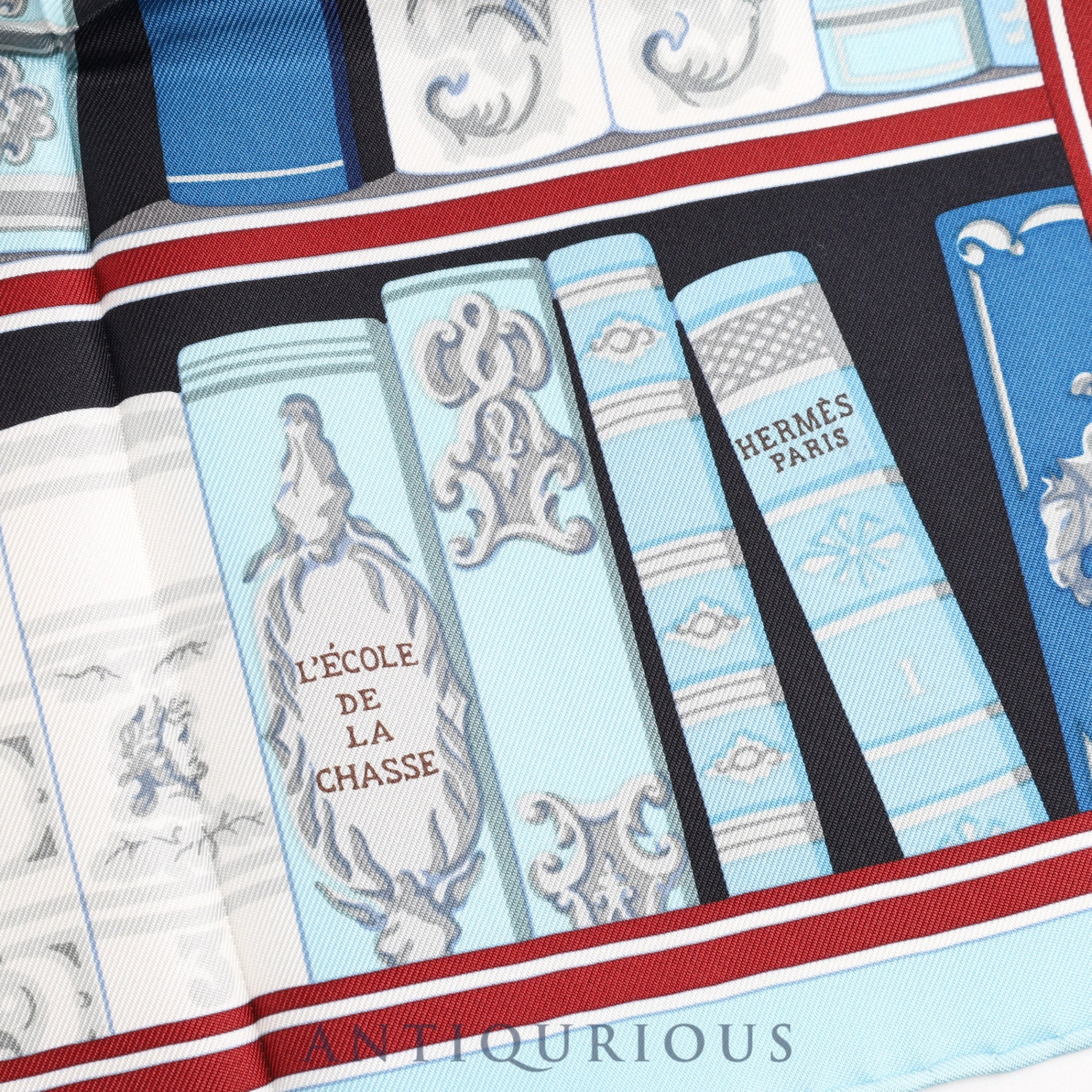 エルメス スカーフ カレ45 図書館 SILK100%