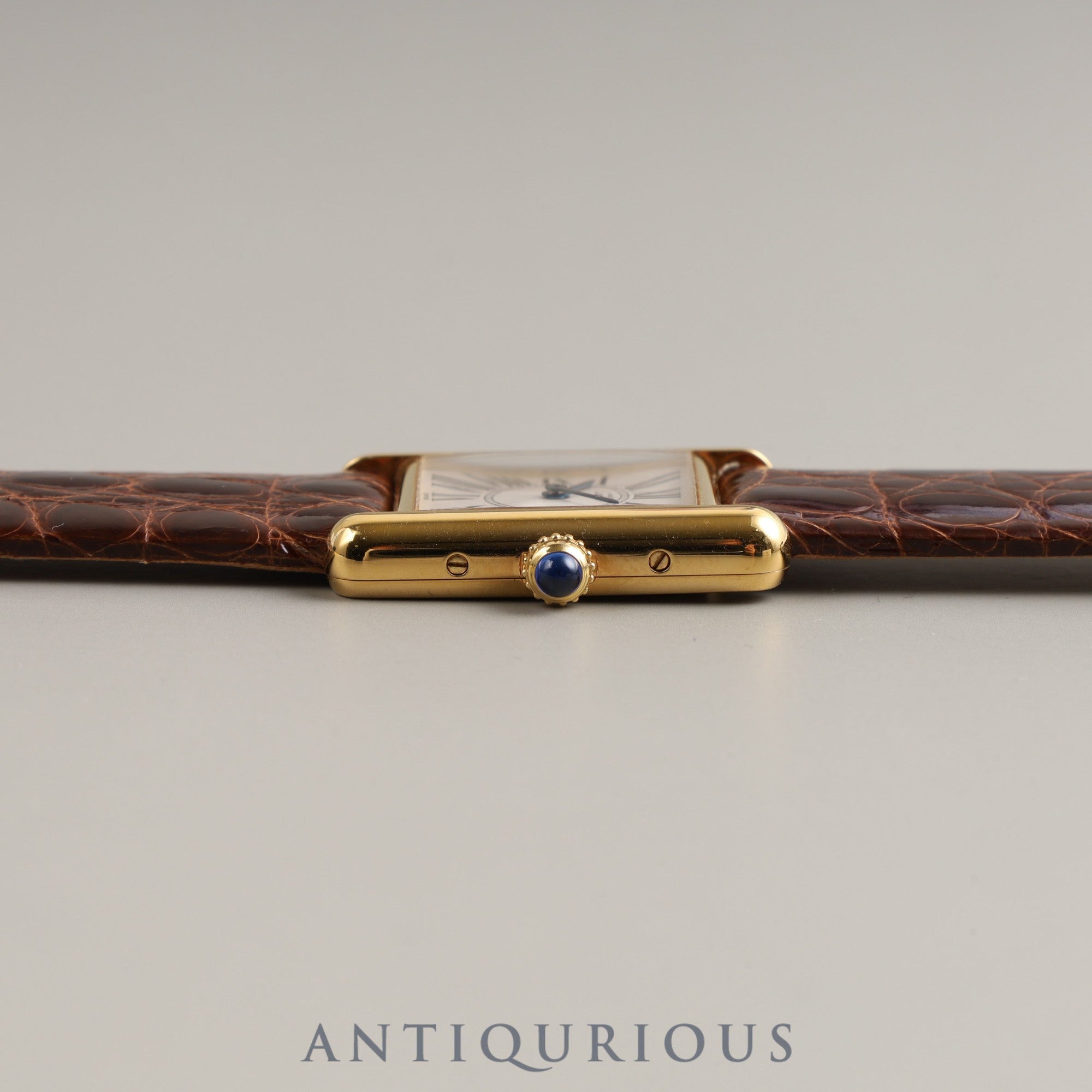 Cartier Must Tank SM QZ 1613 SV925 Leather Genuine Buckle (GP) Opalan Dial Newly Finished Overhauled