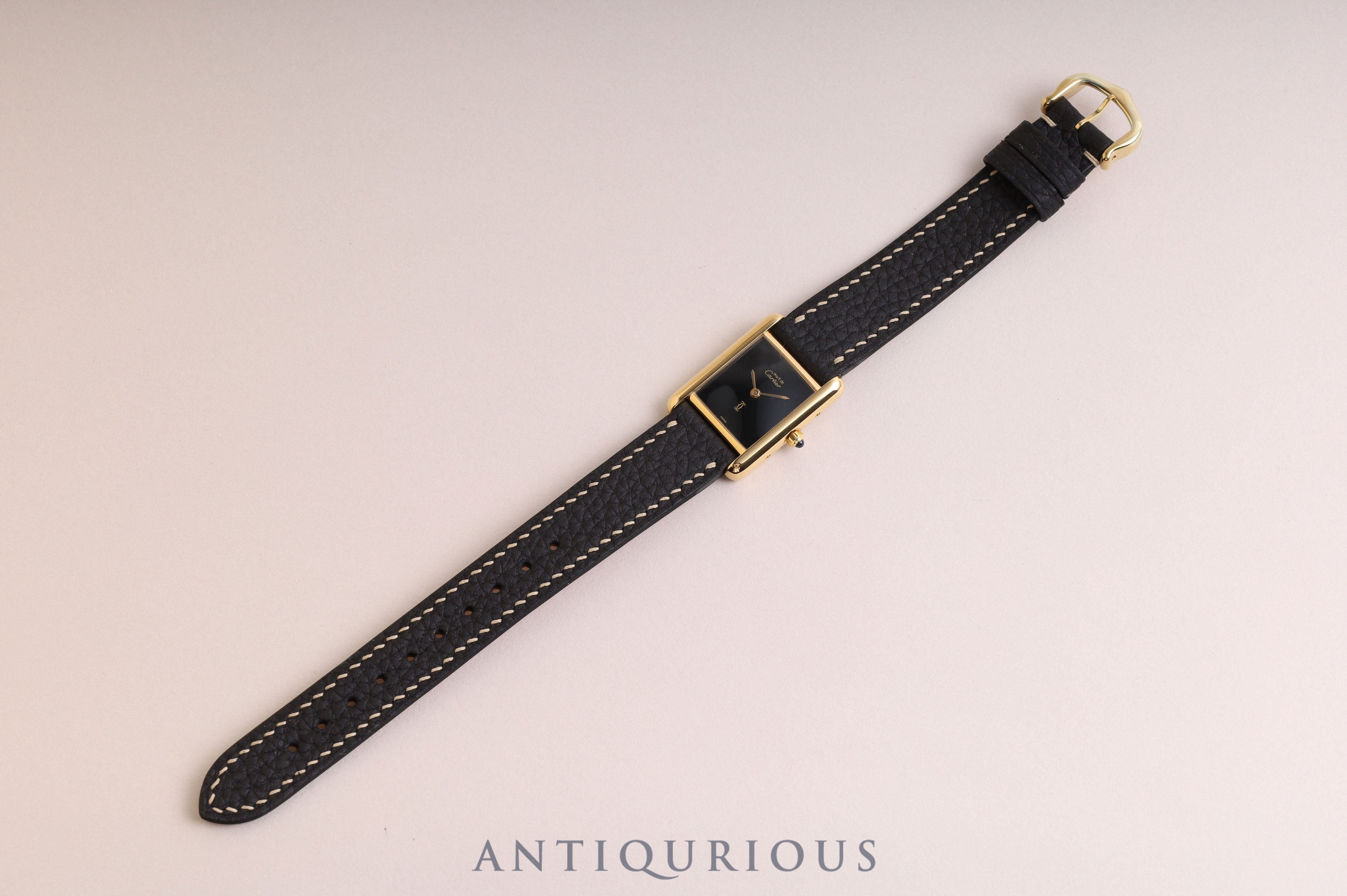 Cartier Must Tank SM QZ Black Onyx Dial