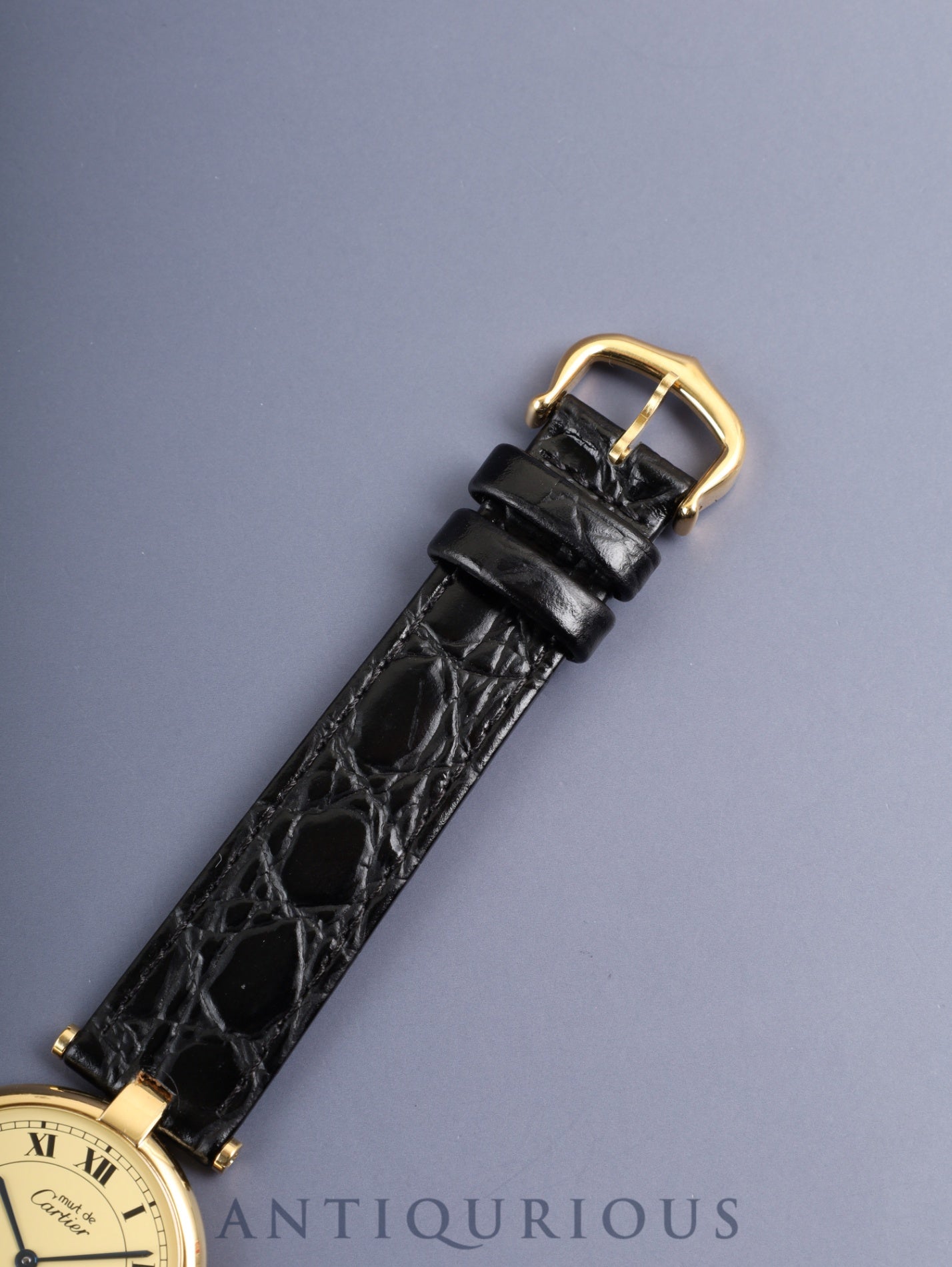 カルティエ マスト ヴァンドーム VLC LM 590003 クォーツ Cal.90 SV925 革 純正尾錠 アイボリーローマン文字盤 箱 冊子 保証書 オーバーホール済み