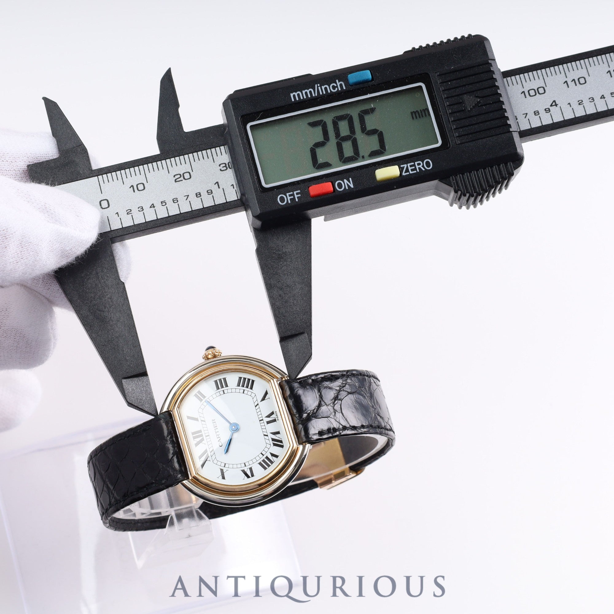 Cartier Ellipse LM 78091 Manual winding Cal.78-1 ETA 2512-1 YG/WG Leather Genuine buckle (750) White dial