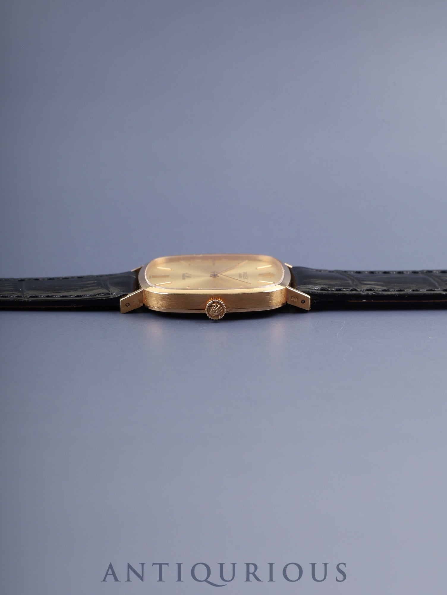 ロレックス チェリーニ 4114 手巻き Cal.1601 750YG 革 純正尾錠(GP)シャンパン文字盤 42番台(1975年)オーバーホール済み