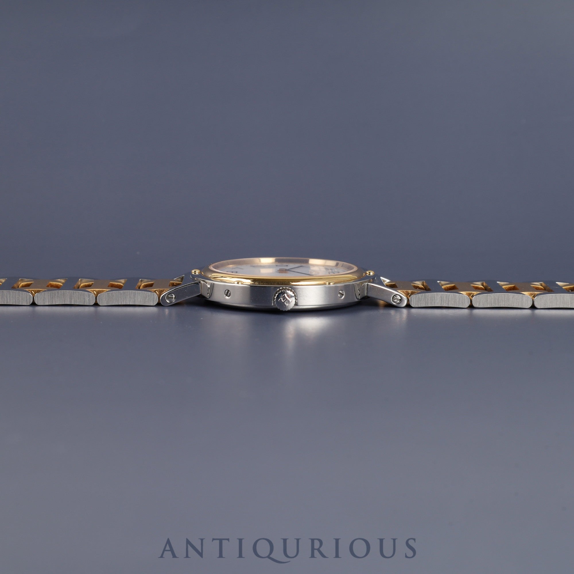 Hermes Clipper 48 03 Quartz SS/GP SS/GP White Dial Overhauled