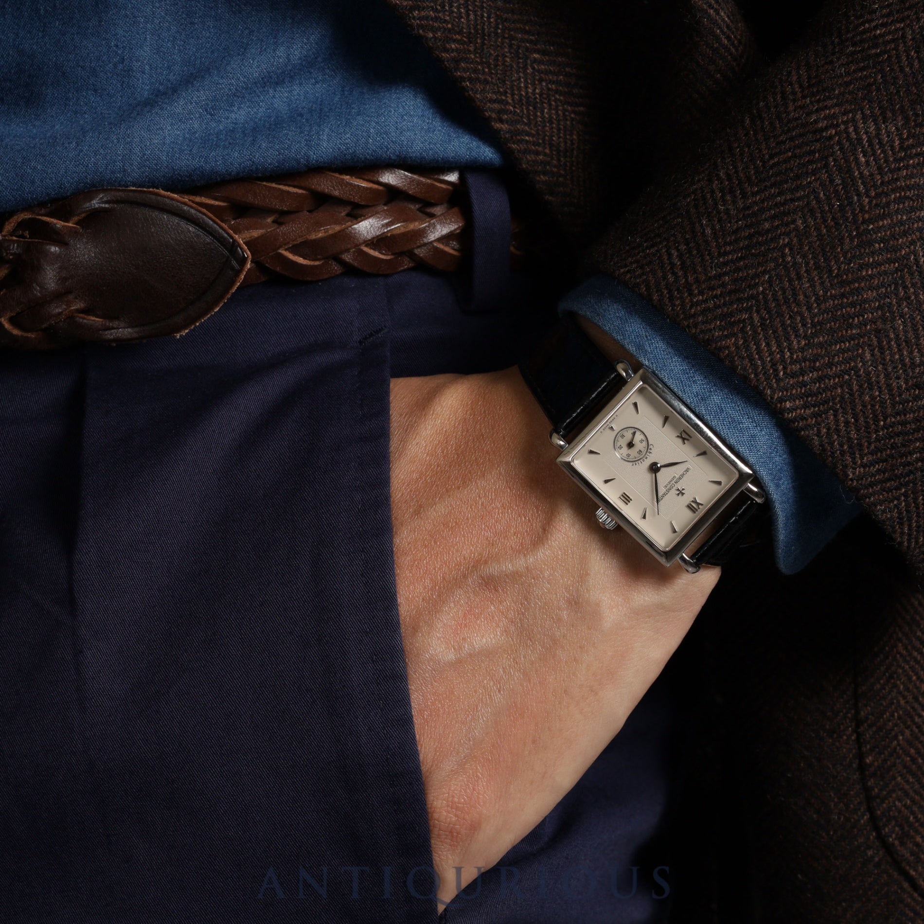 Vacheron Constantin Cabinotier 91001/00G-7 Manual winding Cal.1017 WG Leather Genuine buckle (750) Silver Roman dial Felt case Replacement genuine strap Complete service completed